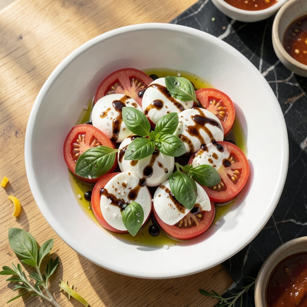 Recipe For Caprese Salad With Balsamic Vinegar: Fresh Mozzarella and Basil Harmony Recipe For Caprese Salad With Balsamic Vinegar: Fresh Mozzarella and Basil Harmony