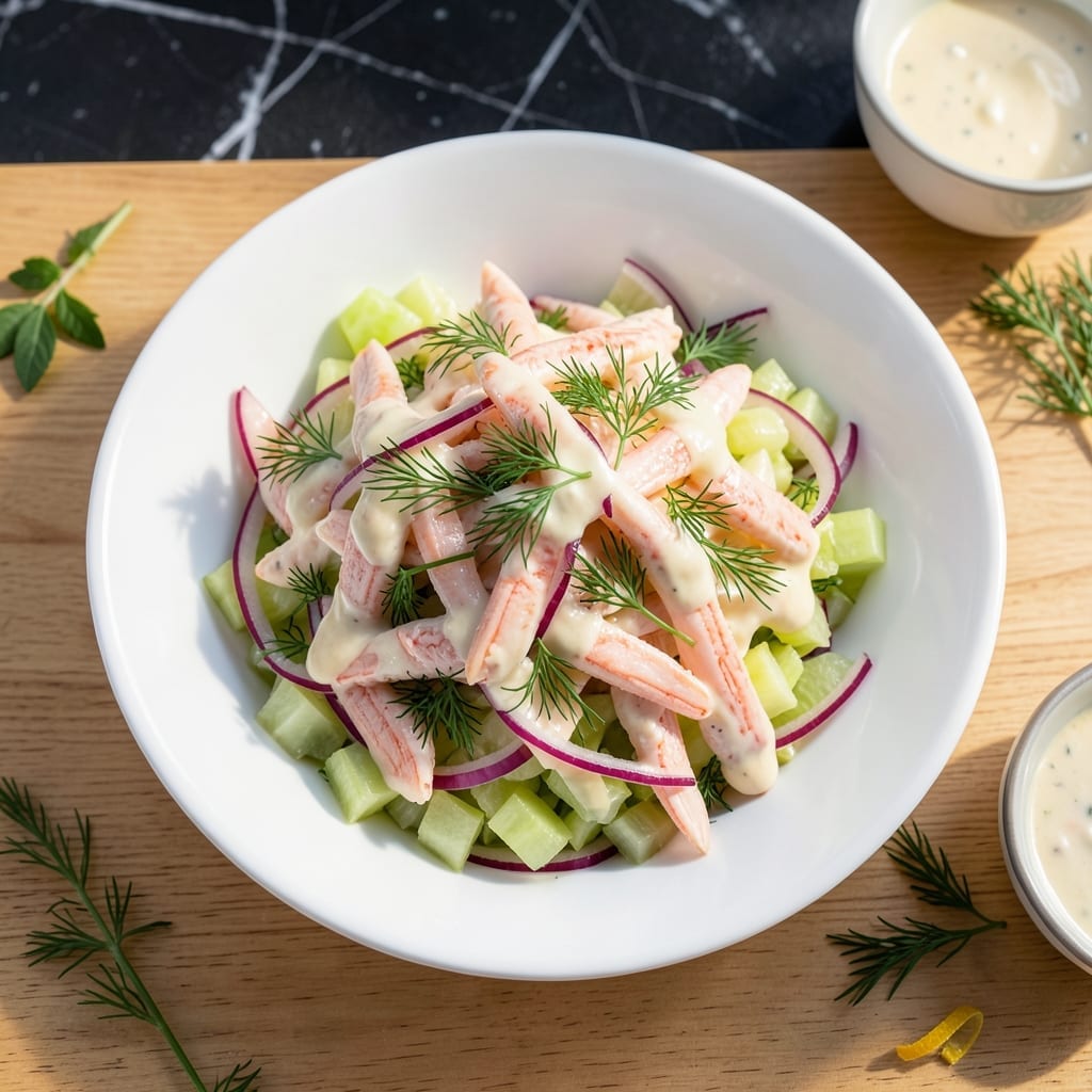 Imitation Crab Salad Recipe With Vinegar: Light and Tangy Seafood Delight