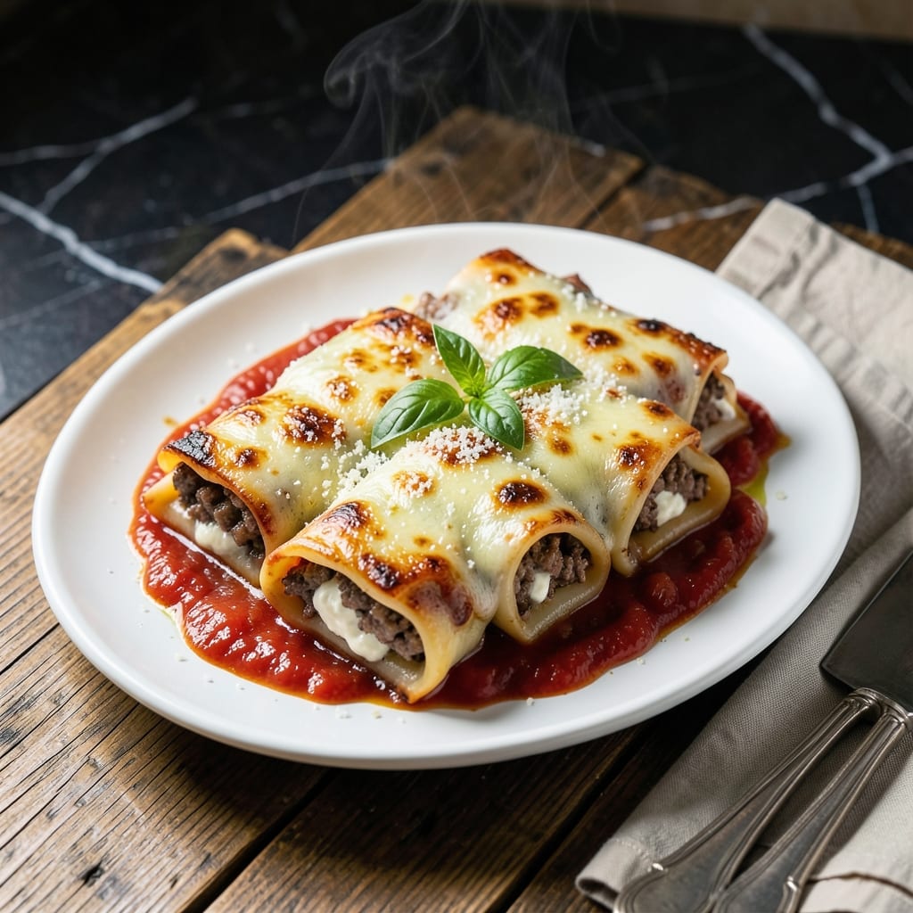 Lasagna Roll Ups Recipe With Meat: Individual Portions of Cheesy Layers