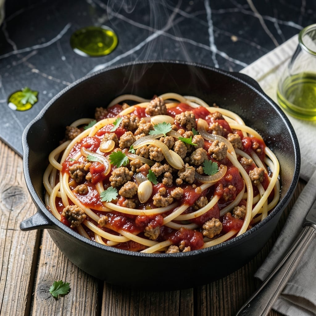 One Pot Spaghetti Recipe With Ground Beef: Hearty Meaty Sauce in 30 Minutes One Pot Spaghetti Recipe With Ground Beef: Hearty Meaty Sauce in 30 Minutes