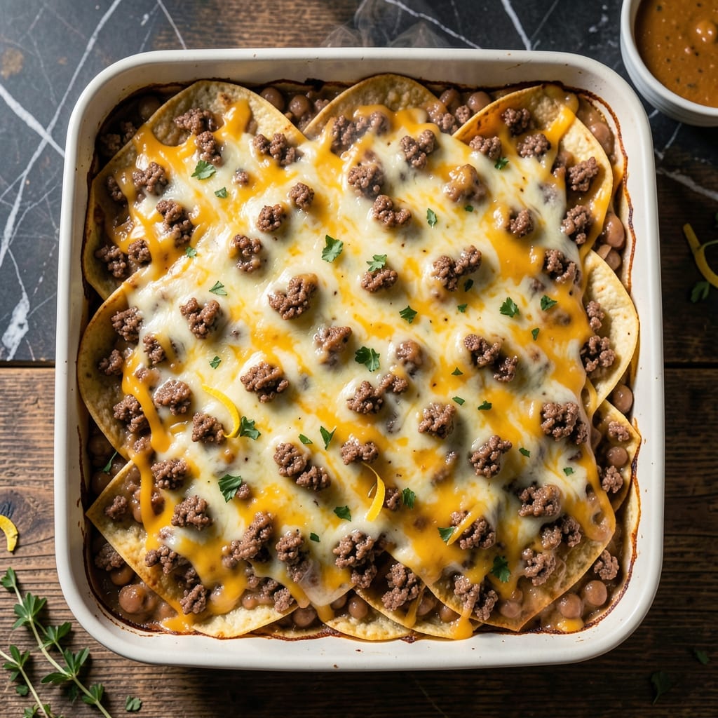 Famous Taco Casserole Recipe With Ground Beef: Cheesy Layers of Tex-Mex Flavor