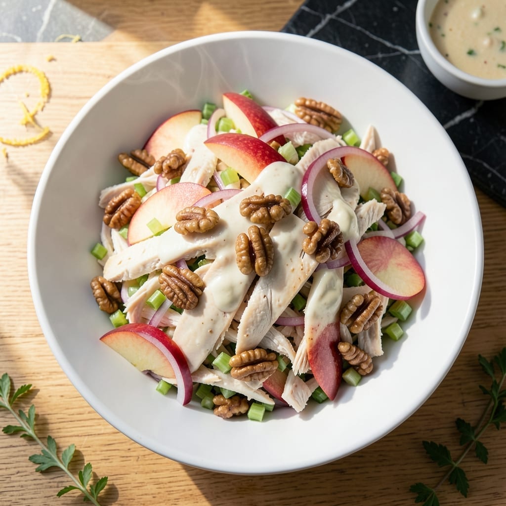 Chicken Salad Recipe for 2: Intimate Meal With Crisp Apples and Walnuts