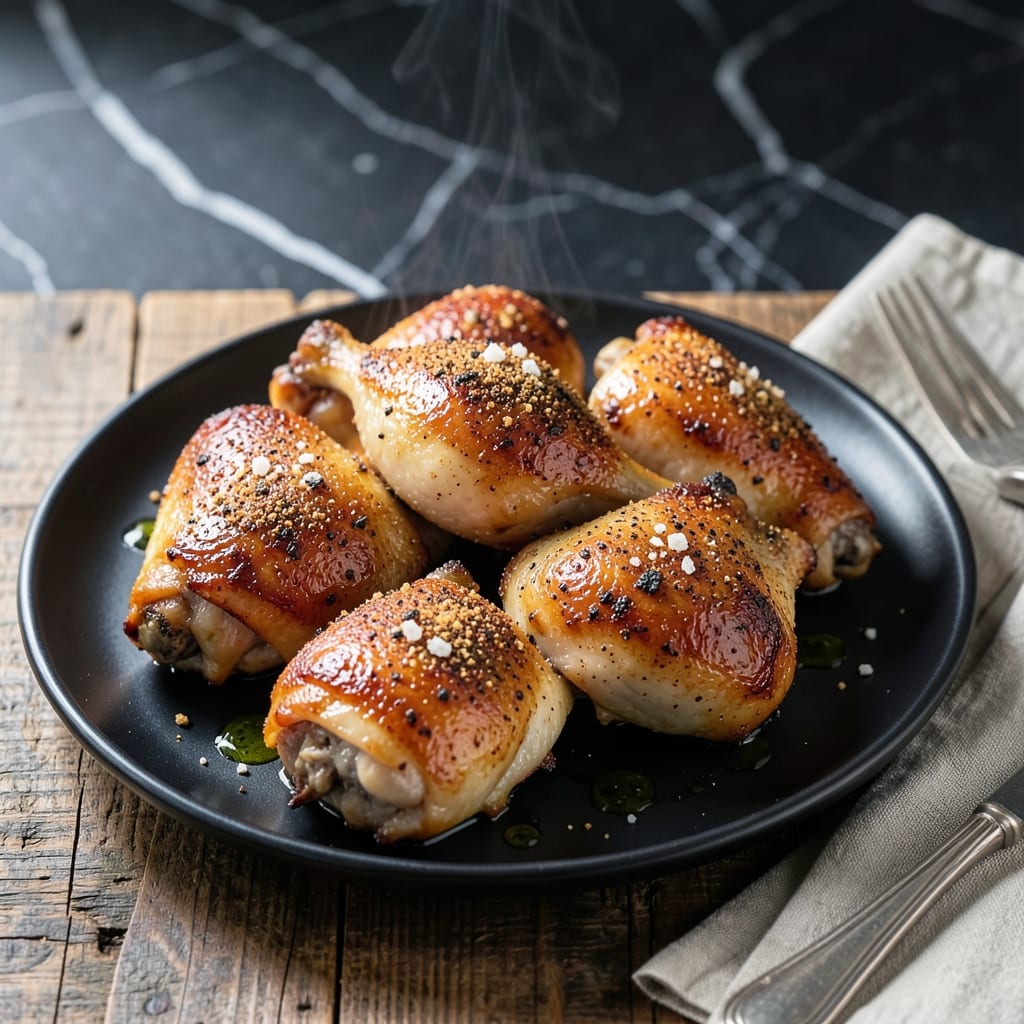 Recipe for Baked Chicken Thighs With Skin: Crispy Skin and Juicy Centers