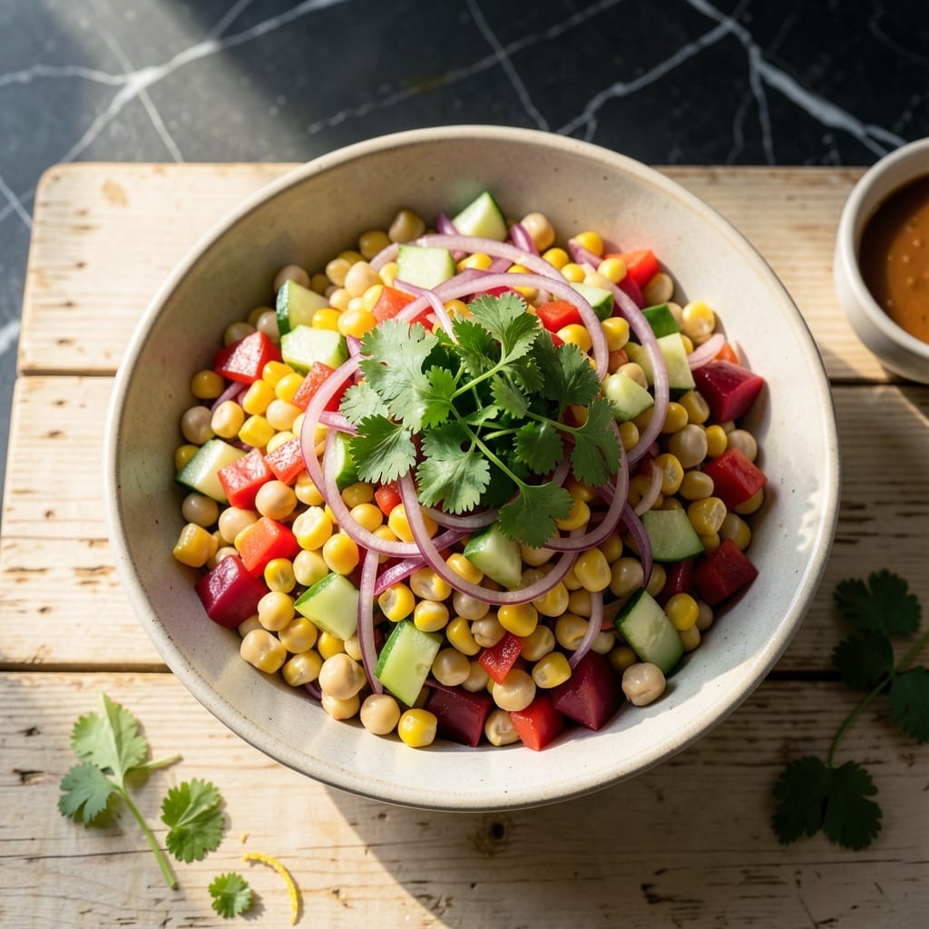 Corn Salad Recipe Indian Style: Spiced Chickpea and Fresh Herb Delight