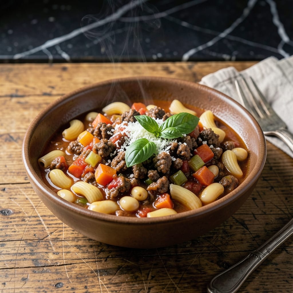Pasta Fagioli Recipe With Ground Beef: Rustic Italian Soup in One Pot