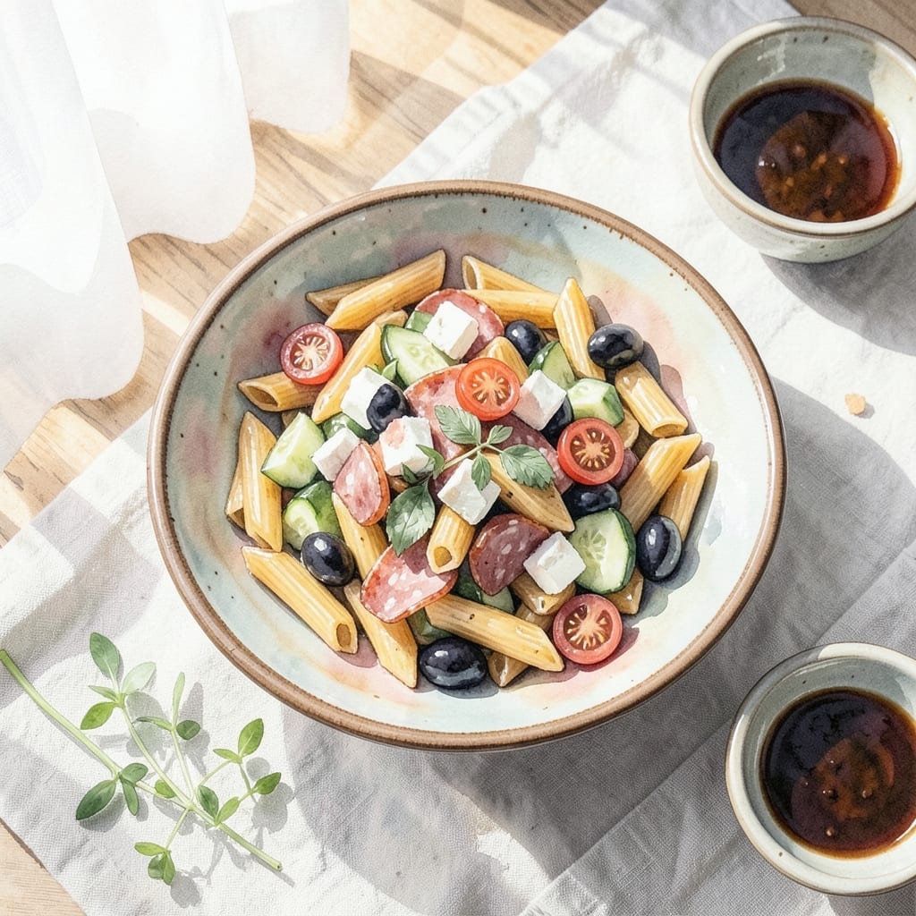 Greek Pasta Salad Recipe With Salami: Mediterranean Freshness in Every Bite