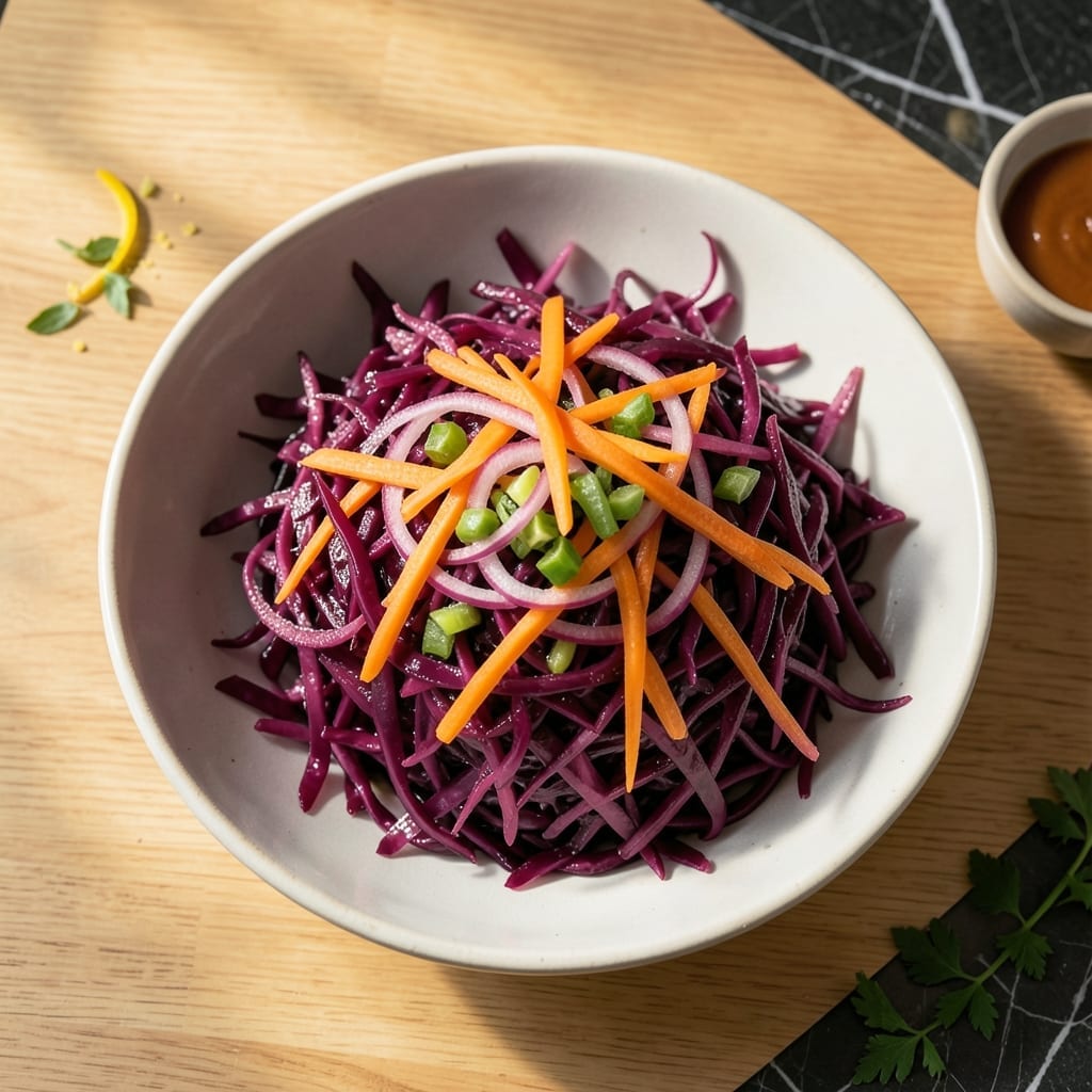 Red Cabbage Coleslaw Recipe No Mayo: Vinegar-Sweet Crunch Without Cream