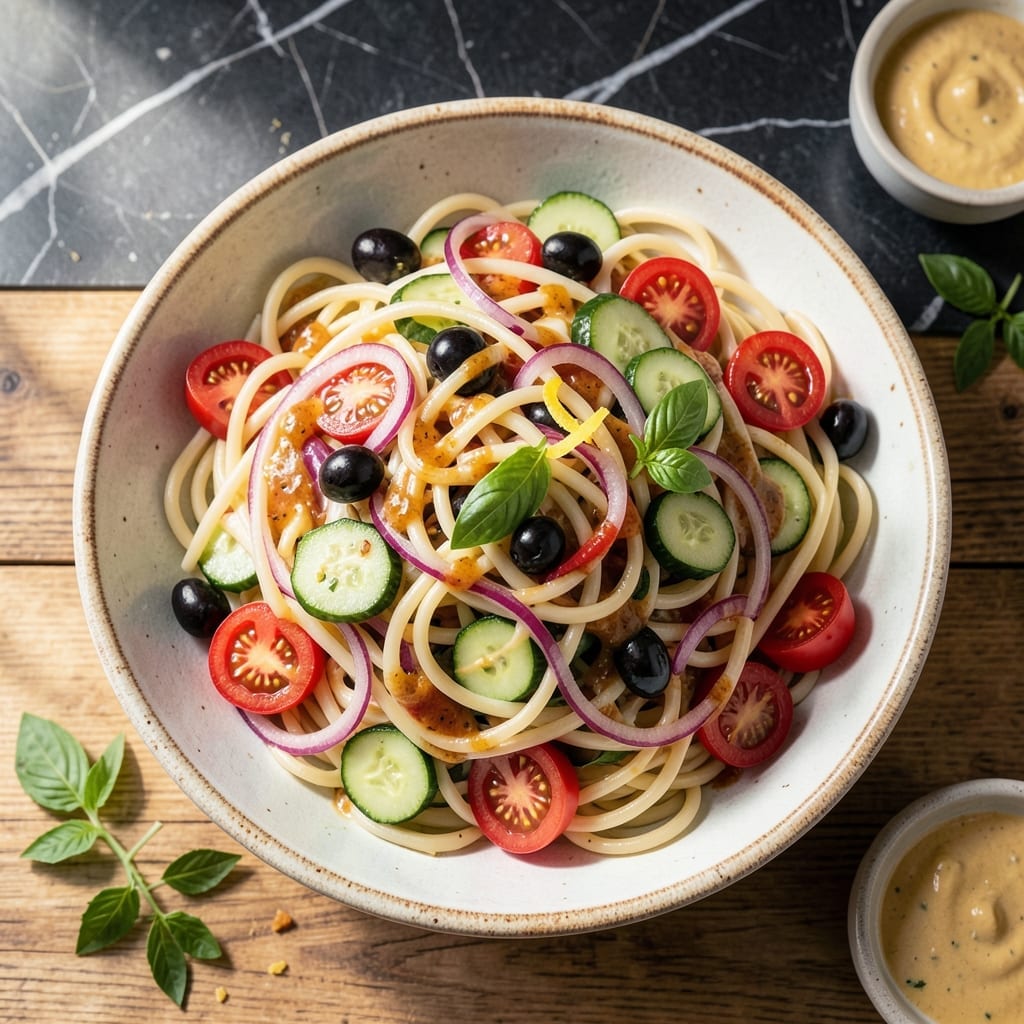 Spaghetti Salad Recipe With Italian Dressing: Chilled Garden Freshness with Zesty Herbs