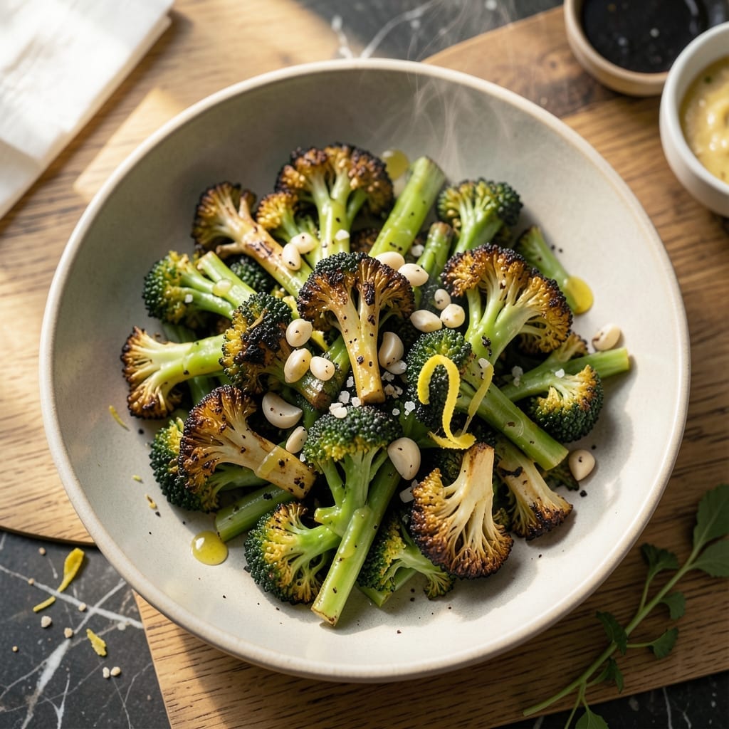 Recipe Roast Broccoli Salad: Charred Florets With Zesty Lemon Dressing Recipe Roast Broccoli Salad: Charred Florets With Zesty Lemon Dressing