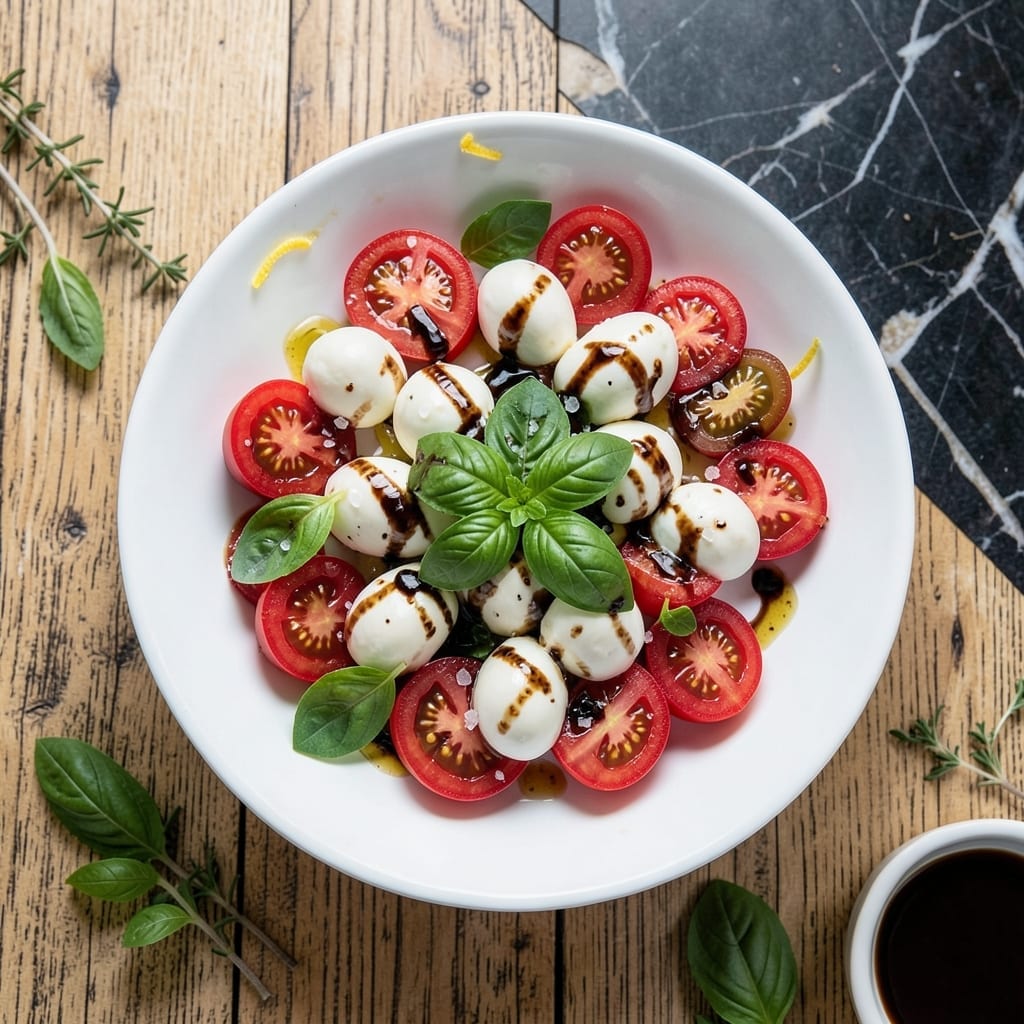 Caprese Salad Recipe With Cherry Tomatoes and Balsamic: Bursting Freshness Drizzled Right