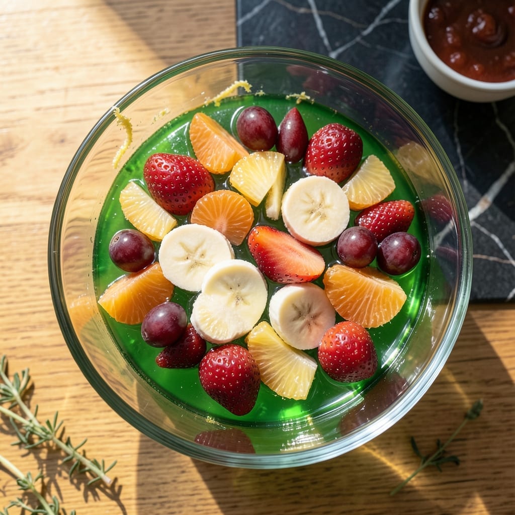 Fruit Salad Recipe With Jello Mix: Wiggly Colorful Retro Dessert