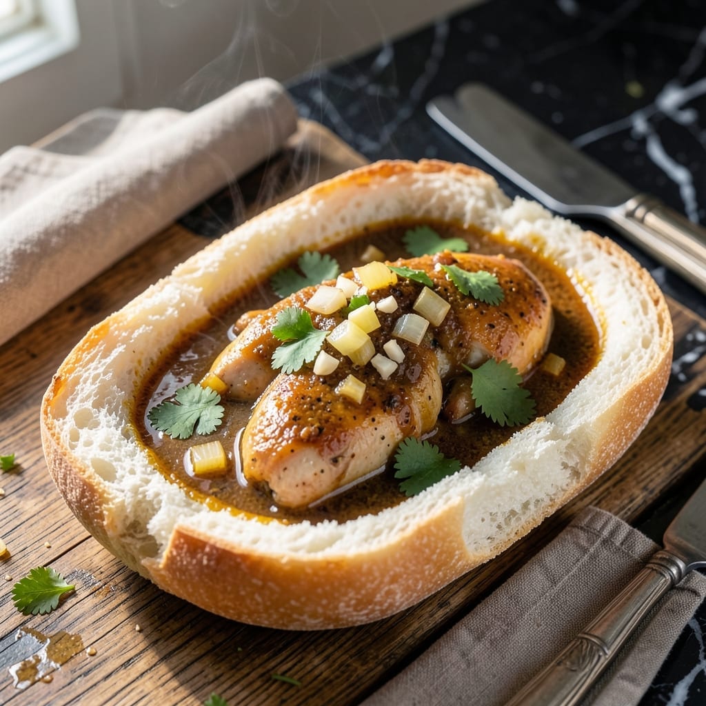 South African Chicken Recipe Bunny Chow: Durban Street Food in a Hollowed Loaf