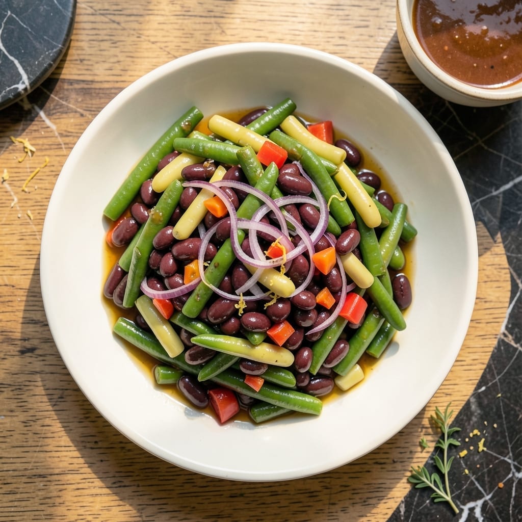 Bean Salad Recipe Vinegar: Marinated Garden Tri-Color Crunch