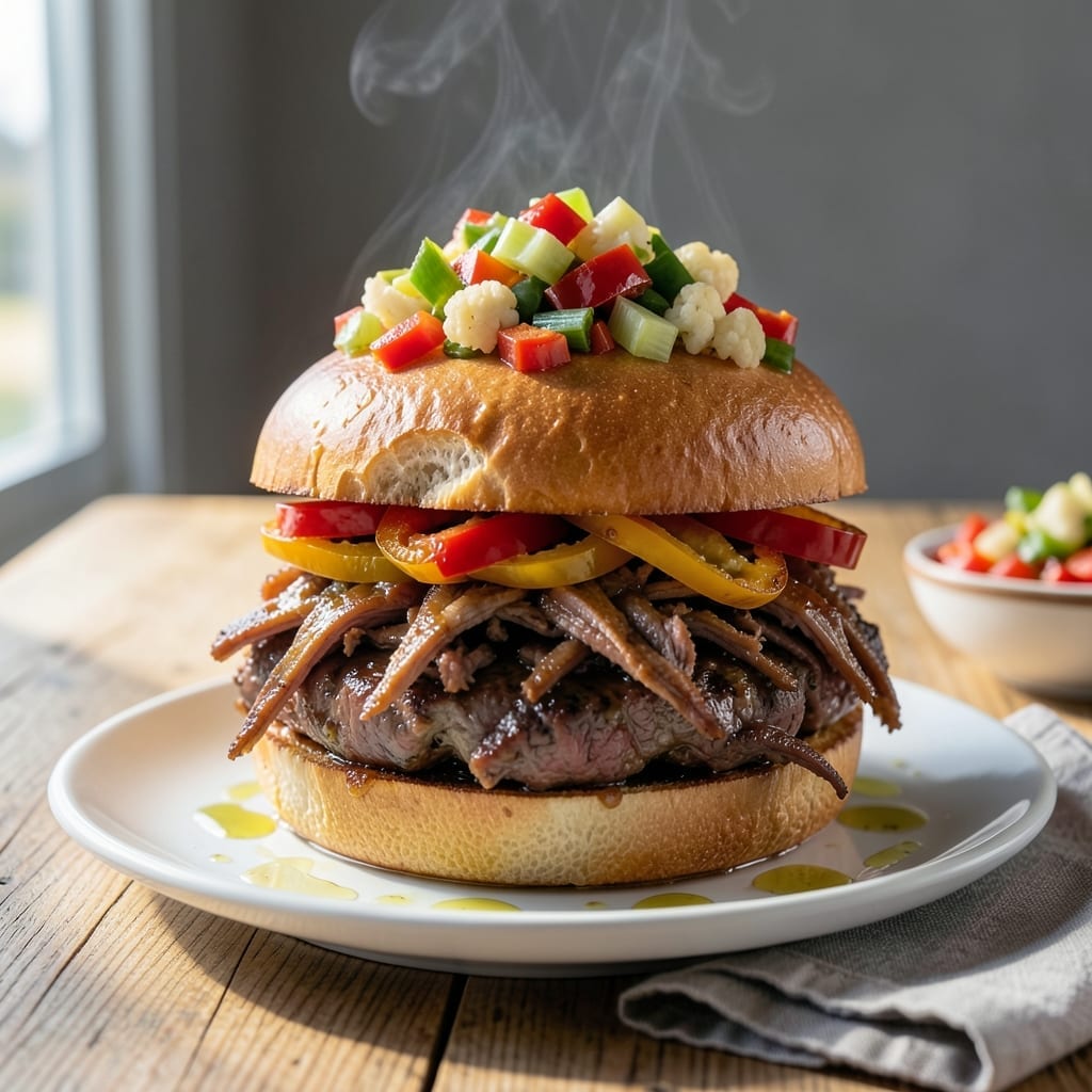 Italian Beef Sandwich Recipe Using Deli Roast Beef: Chicago-Style Juices Soaked Goodness