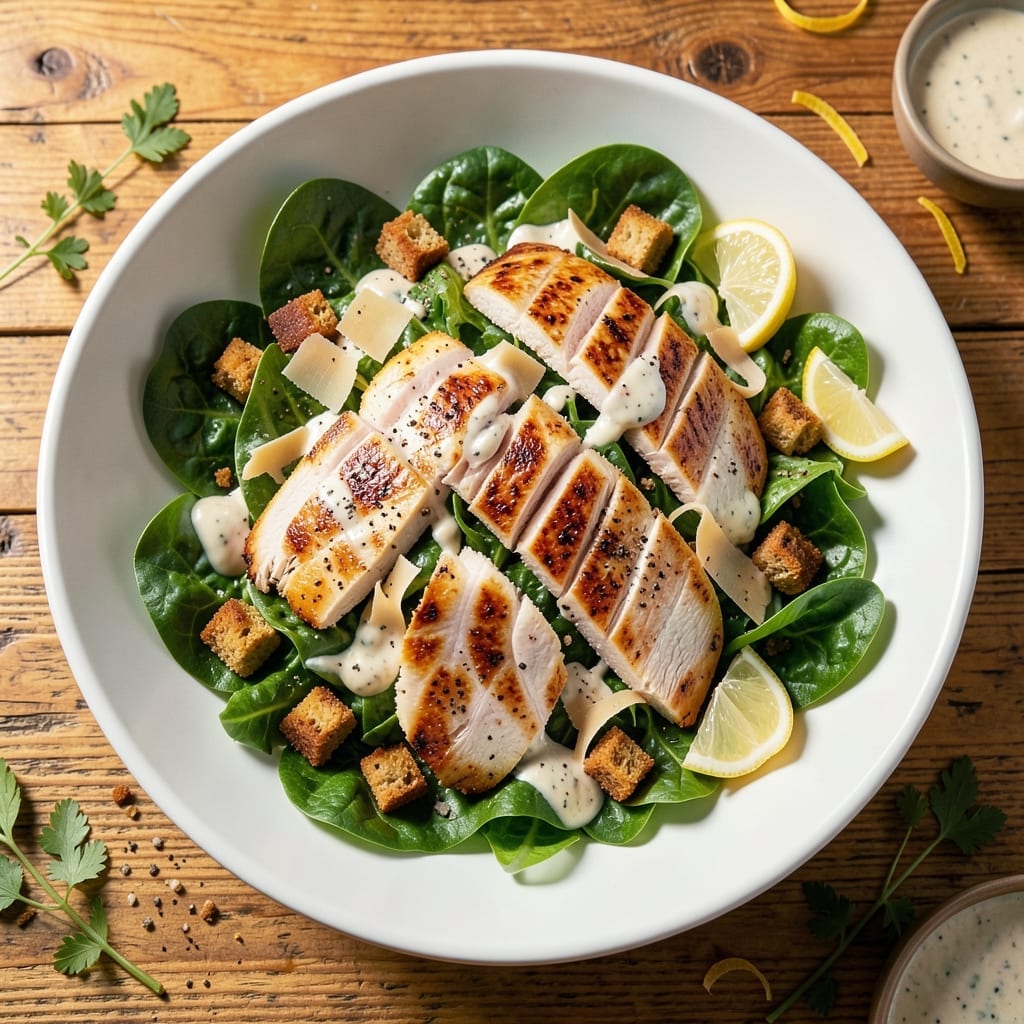 Chicken Caesar Salad Recipe No Anchovies: Parmesan-Powered Creamy Dressing