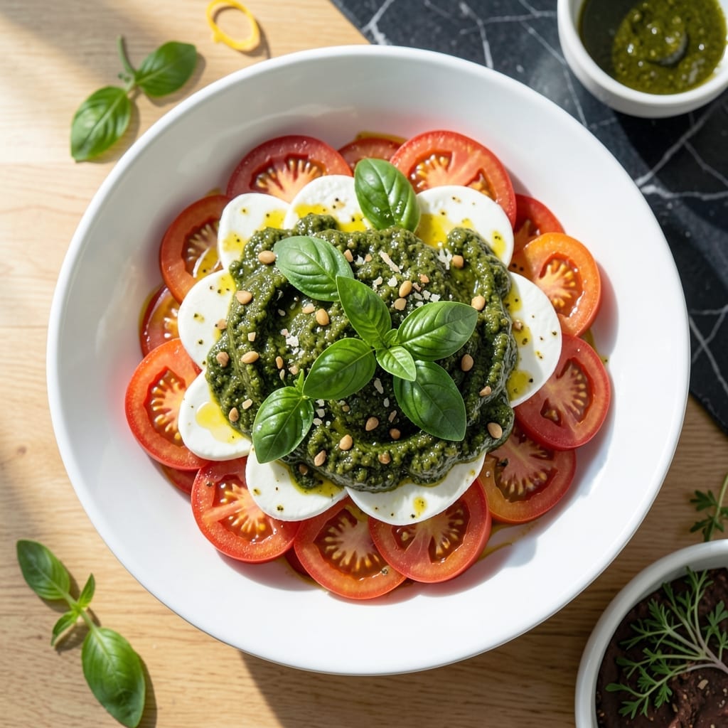 Caprese Salad Recipe With Pesto: Fresh Mozzarella and Basil Harmony