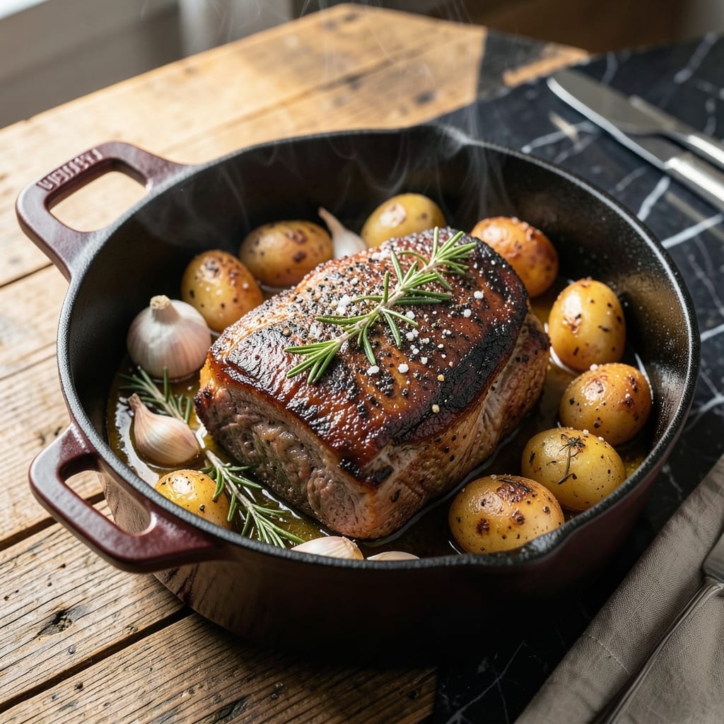English Roast Recipe in Dutch Oven: Sunday Supper With Herb-Crusted Elegance