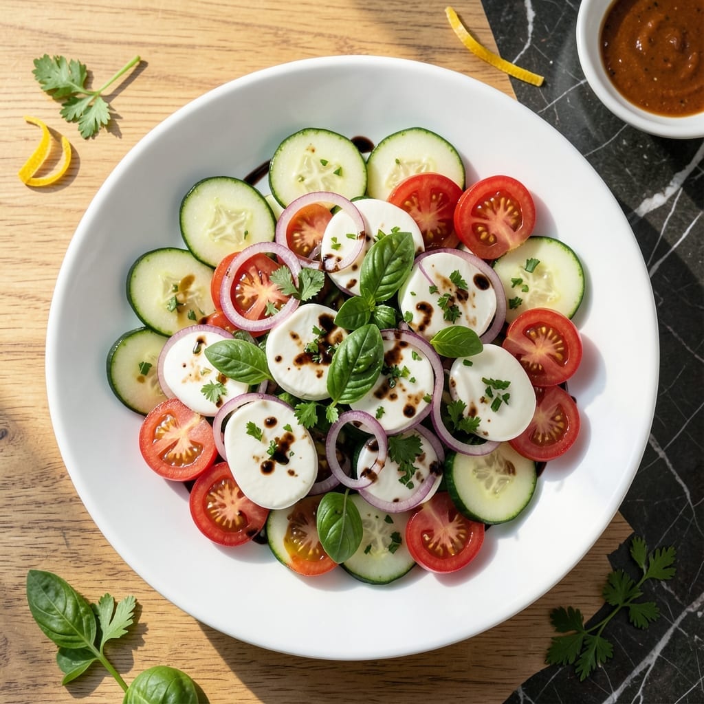 Cucumber Salad Recipe With Mozzarella Cheese: Fresh Herb-Infused Italian Medley