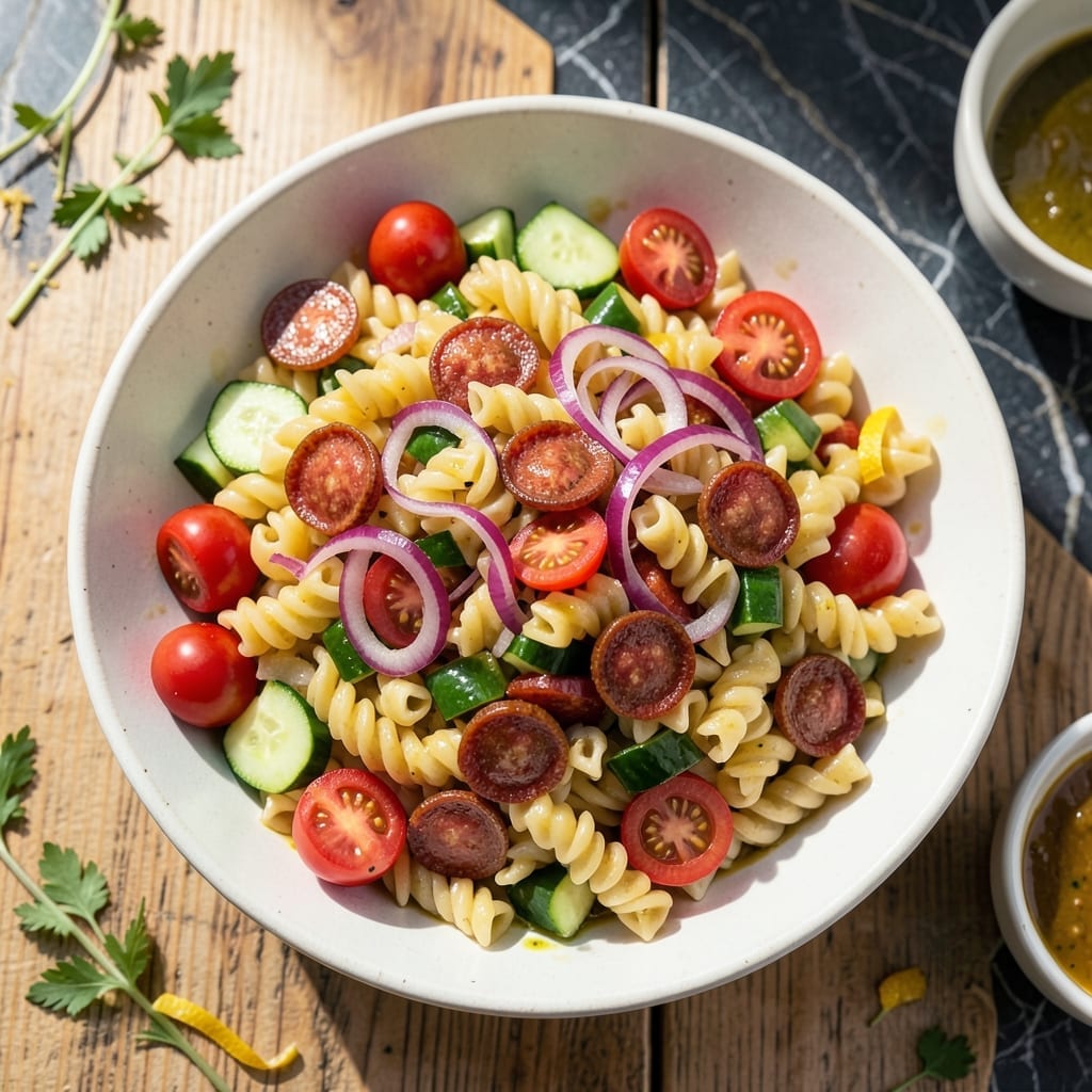 Italian Pasta Salad Recipe With Pepperoni: Zesty Garden Crunch With Bold Flavors