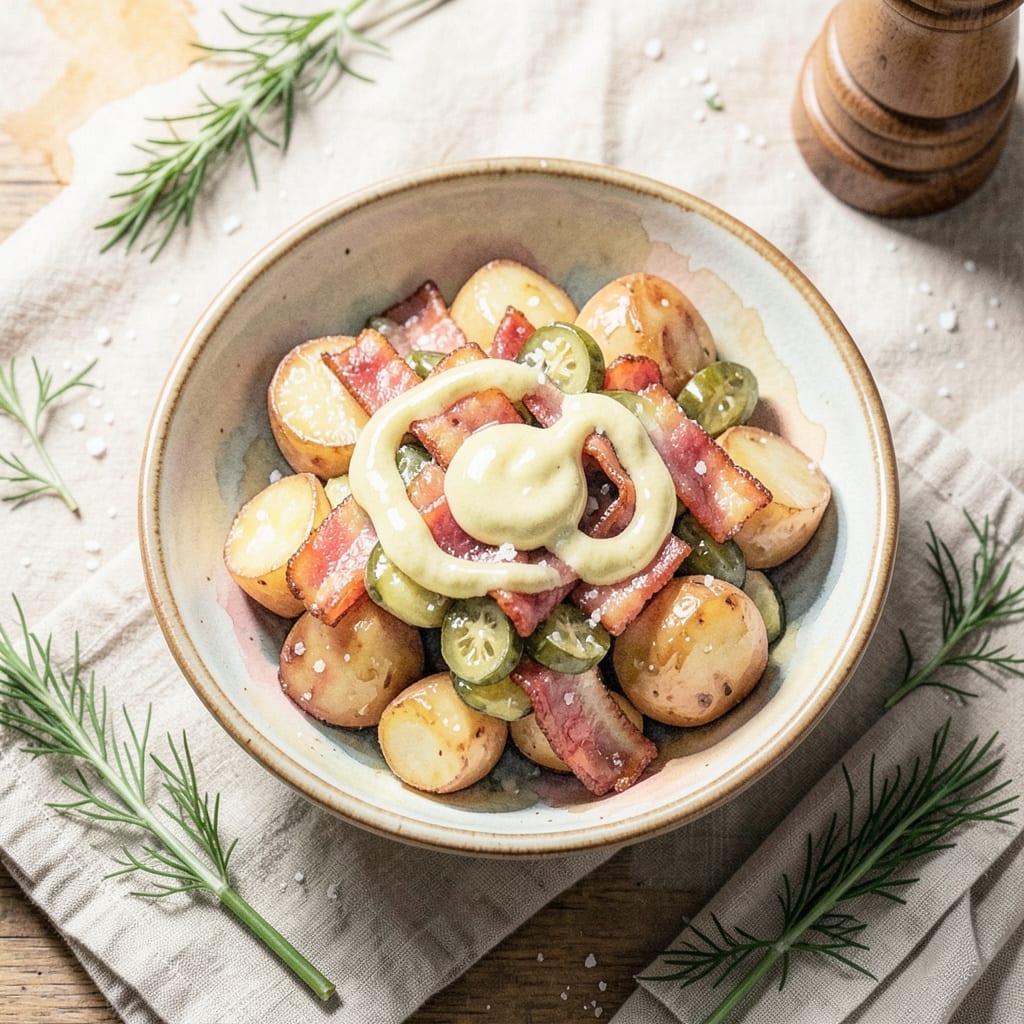 Grandma's Original Recipe Potato Salad: Creamy Dill With Crispy Bacon Grandma's Original Recipe Potato Salad: Creamy Dill With Crispy Bacon