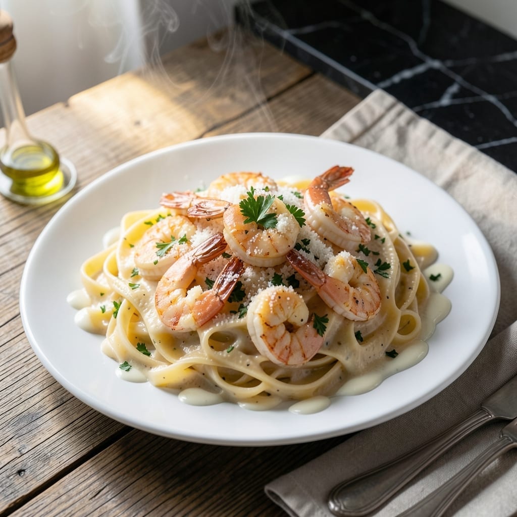 Shrimp Alfredo Pasta Recipe With Jar Sauce: Gourmet Flavor in Half the Time