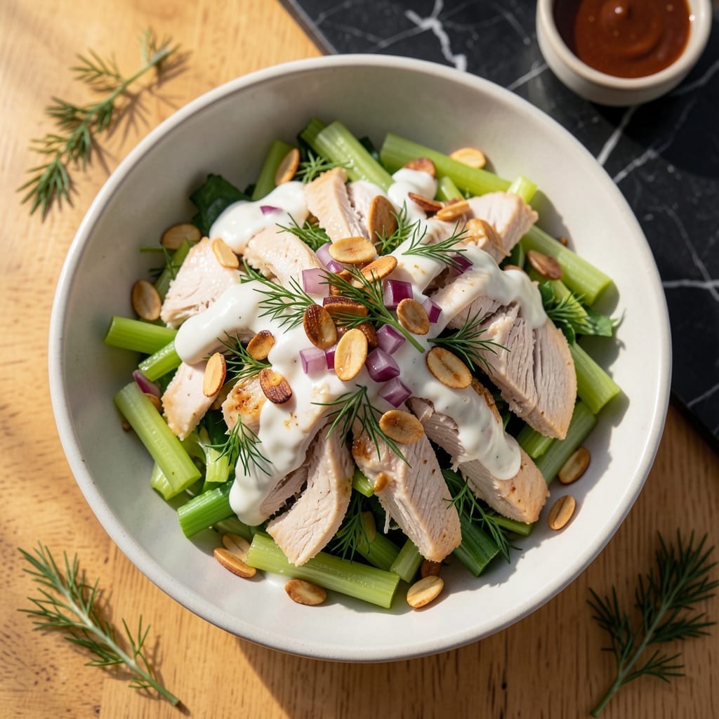 Chicken Salad Recipe With Shredded Chicken: Greek Yogurt Twist With Toasted Almonds