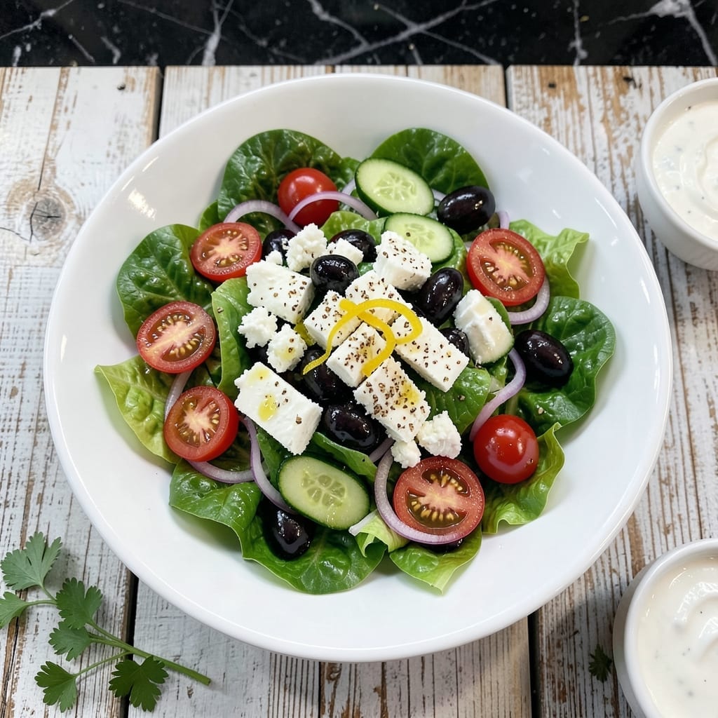 Greek Salad Recipe With Lettuce and Feta Cheese: Mediterranean Refreshment in Every Bite