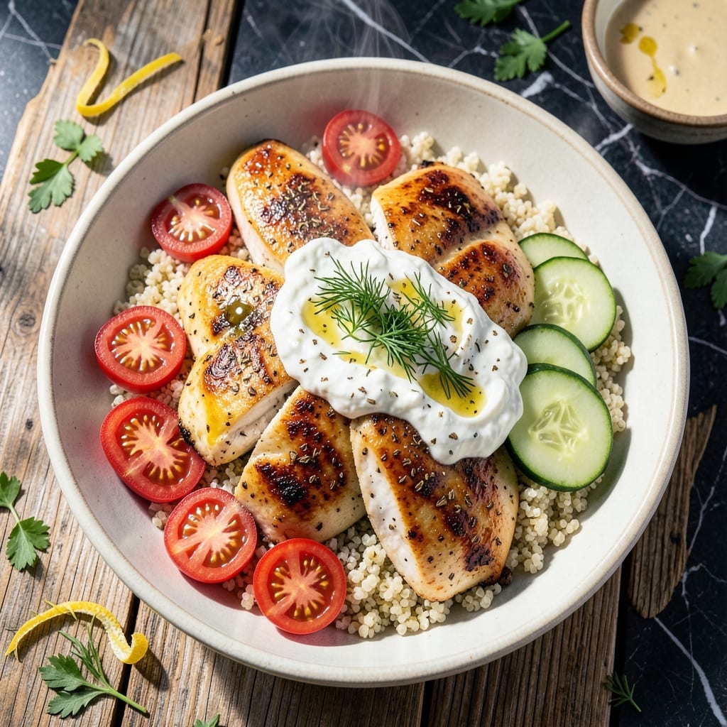 Recipe Chicken Bowls Tzatziki: Mediterranean Freshness in Every Bite