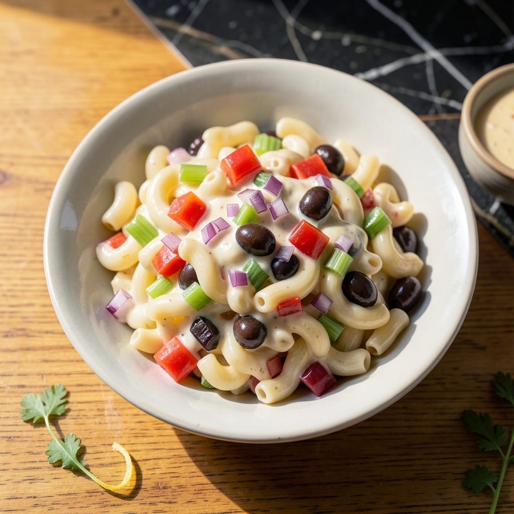 Macaroni Salad Recipe With Olives: Mediterranean Flavor in Every Bite