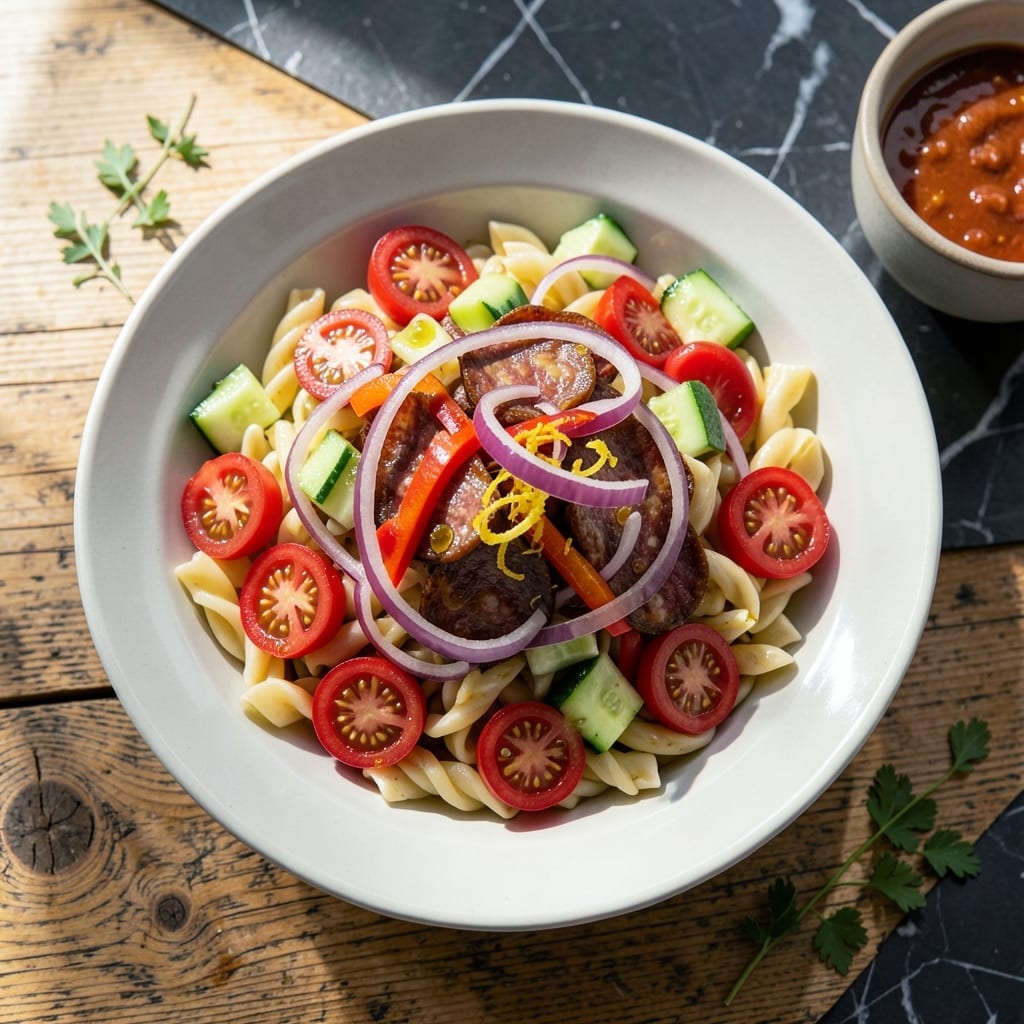 Pasta Salad Recipe With Meat: Hearty Protein-Packed Picnic Classic