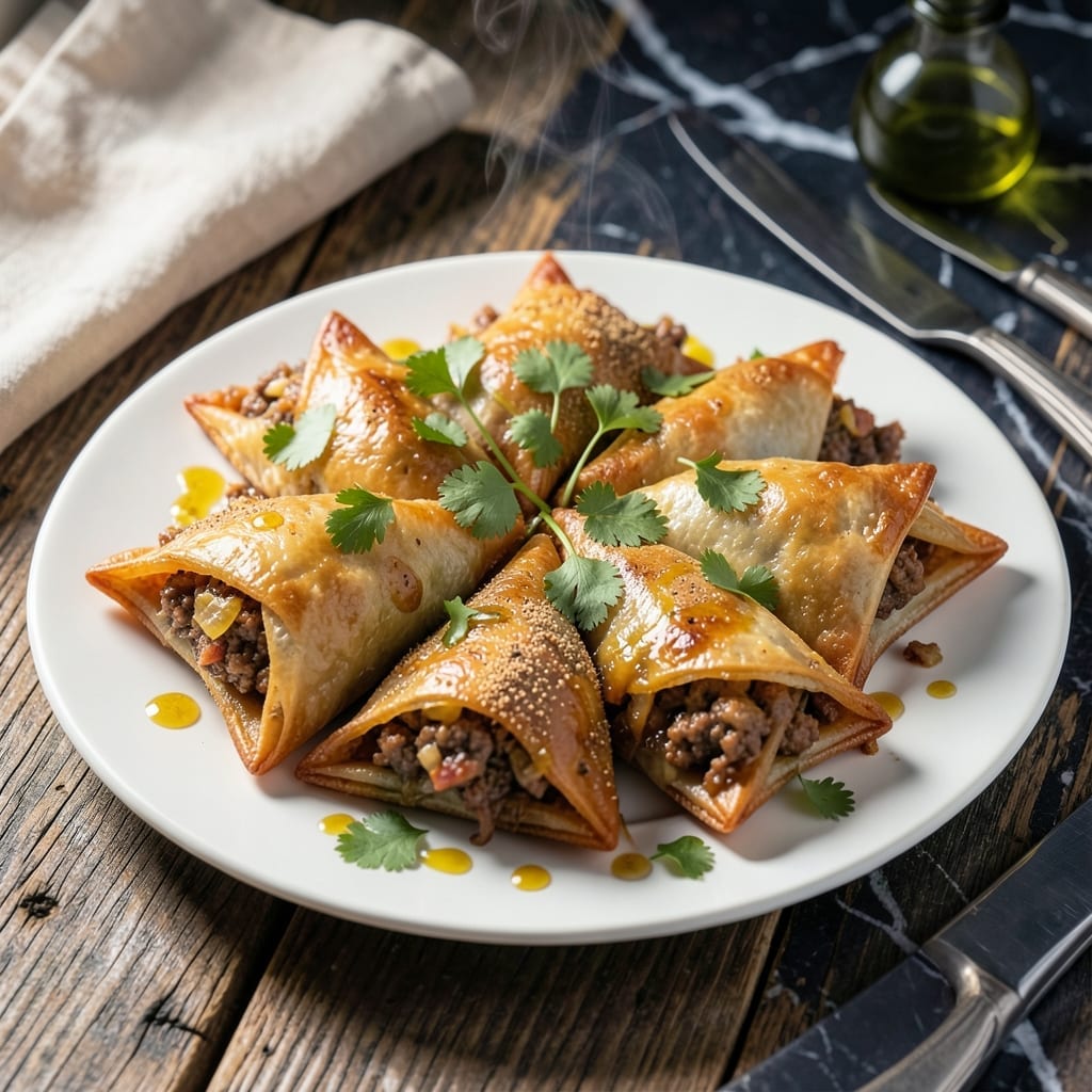 Meat Samosa Recipe Baked: Flaky Pastry With Spiced Ground Beef Filling