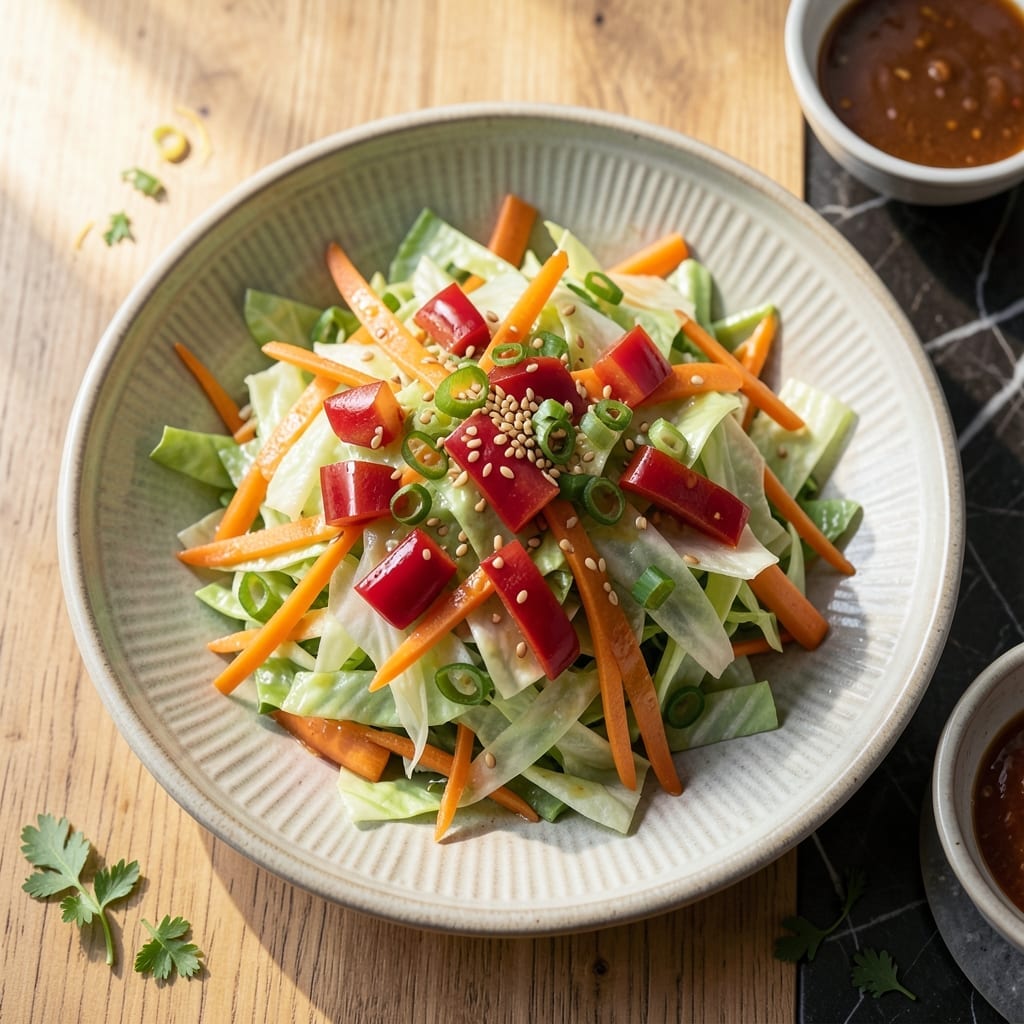 Crunchy Salad Recipe Cabbage: Asian-Inspired Slaw With Sesame Crunch