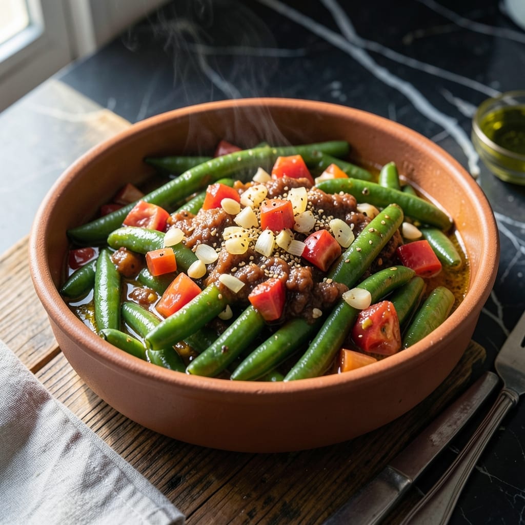 Fasolia Recipe Lebanese: Green Bean Stew With Tomato and Garlic