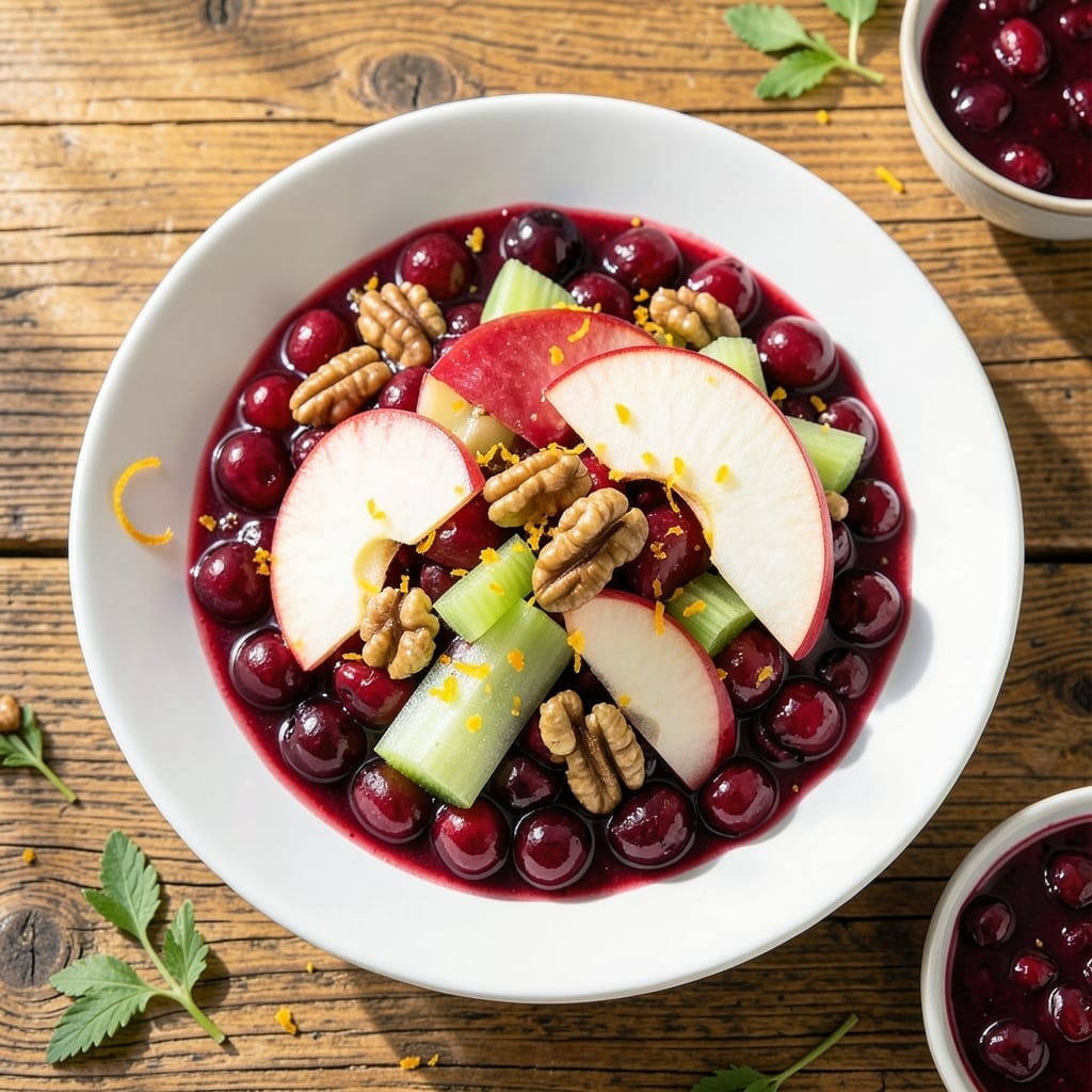 Cranberry Salad Recipe Using Canned Cranberries: Vibrant Holiday Bowl With Walnuts Cranberry Salad Recipe Using Canned Cranberries: Vibrant Holiday Bowl With Walnuts