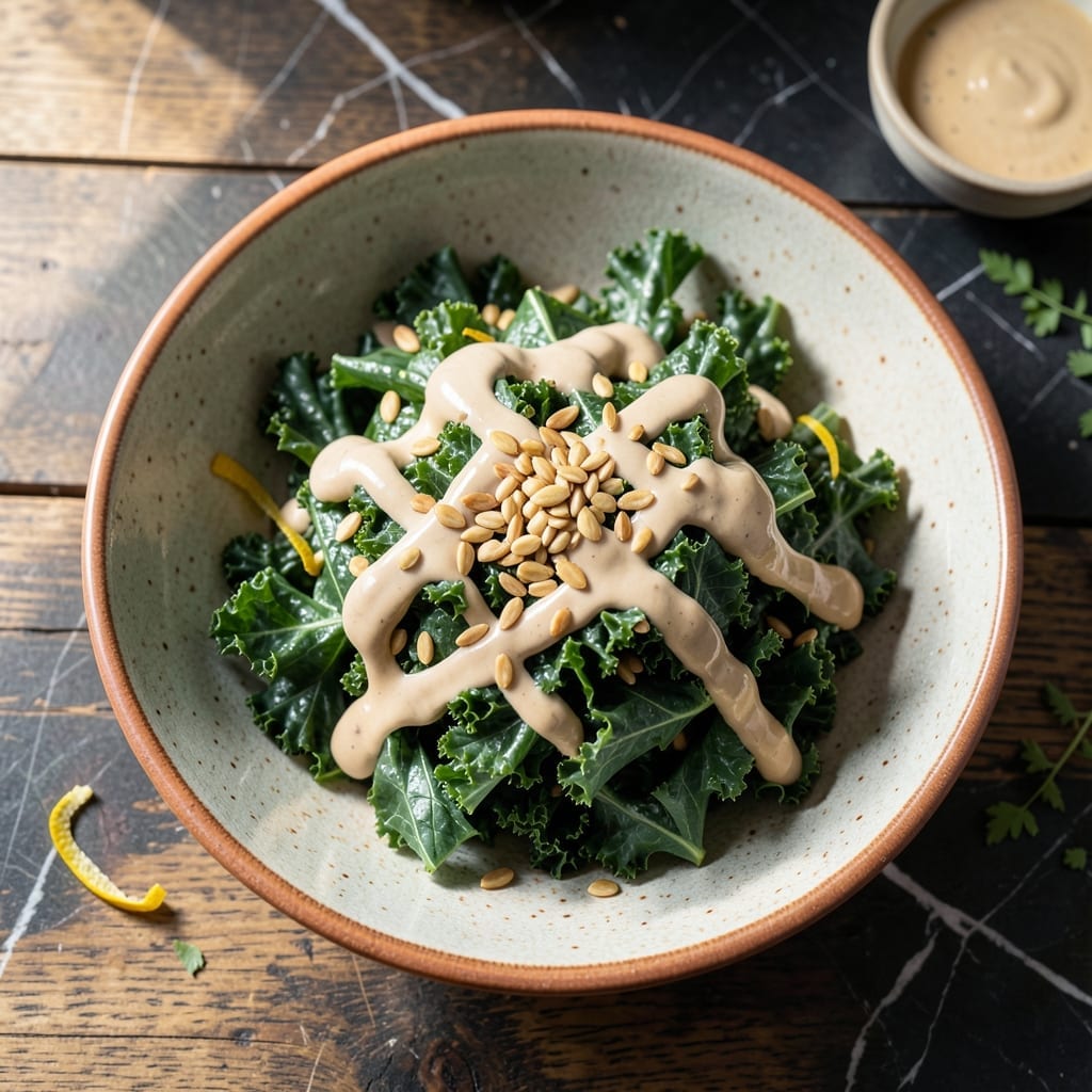 Kale Salad Recipe With Tahini Dressing: Nutty Creaminess Meets Leafy Crunch