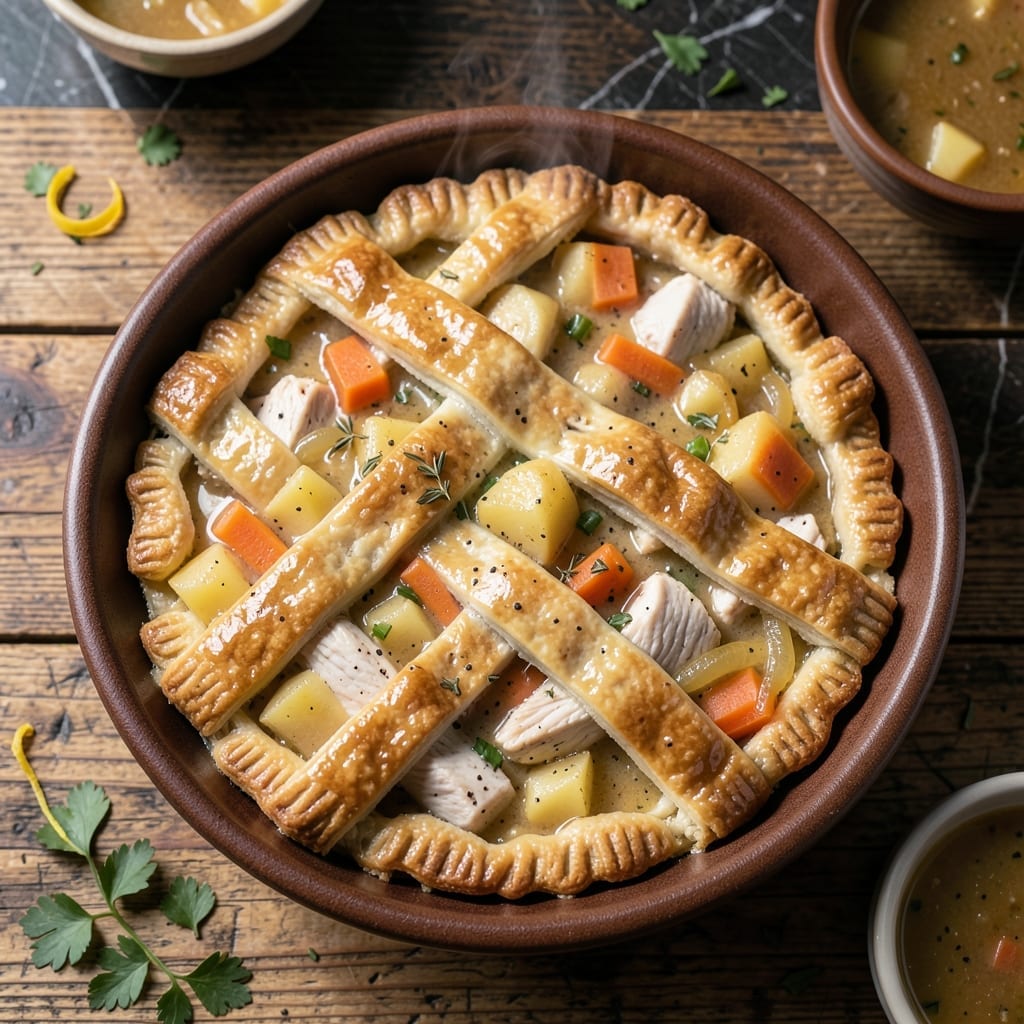 Homemade Chicken Pot Pie Recipe With Potatoes: Flaky Crust Hugging Hearty Filling