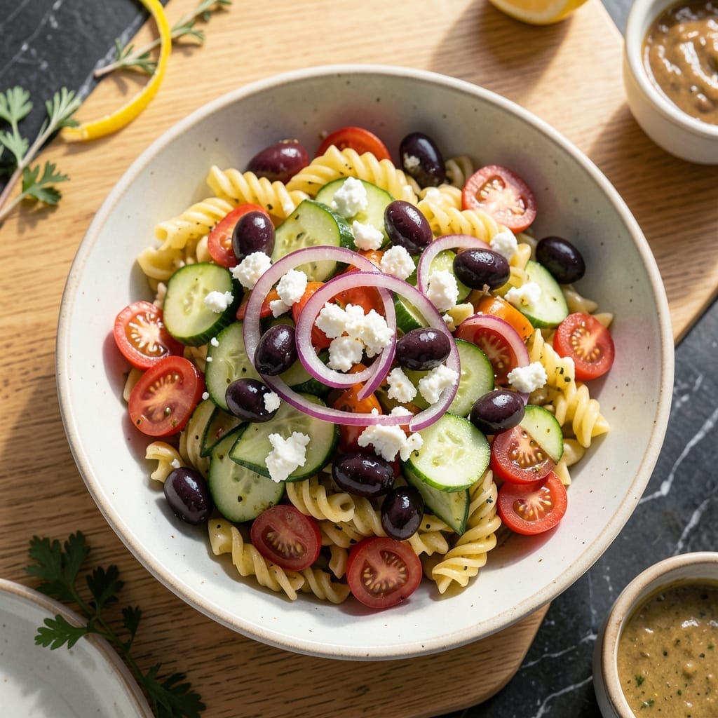 Greek Pasta Salad Recipe Healthy: Mediterranean Freshness in One Bowl