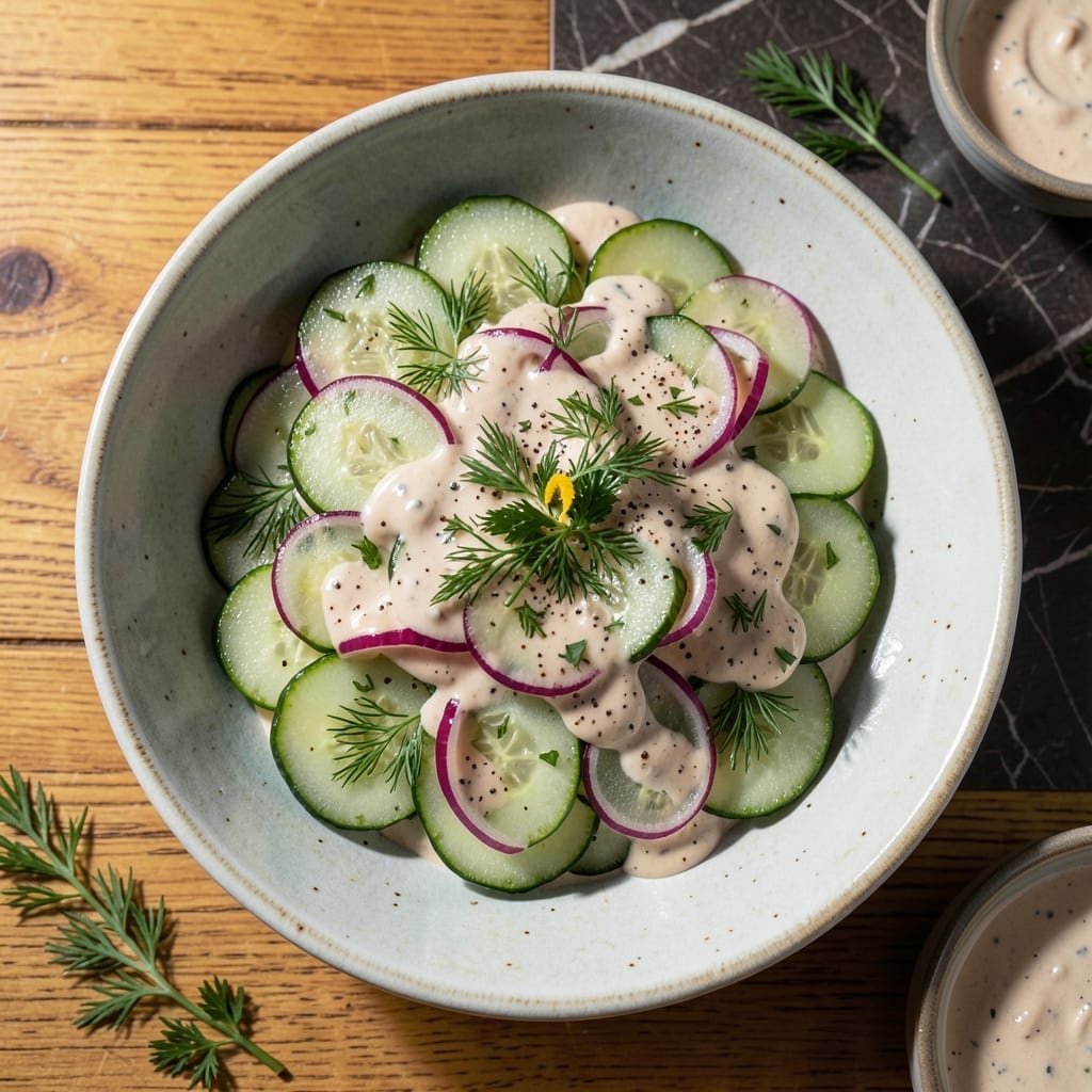 Creamy Cucumber Salad Recipe With Ranch: Chilled Crispness With Herb-Infused Dressing