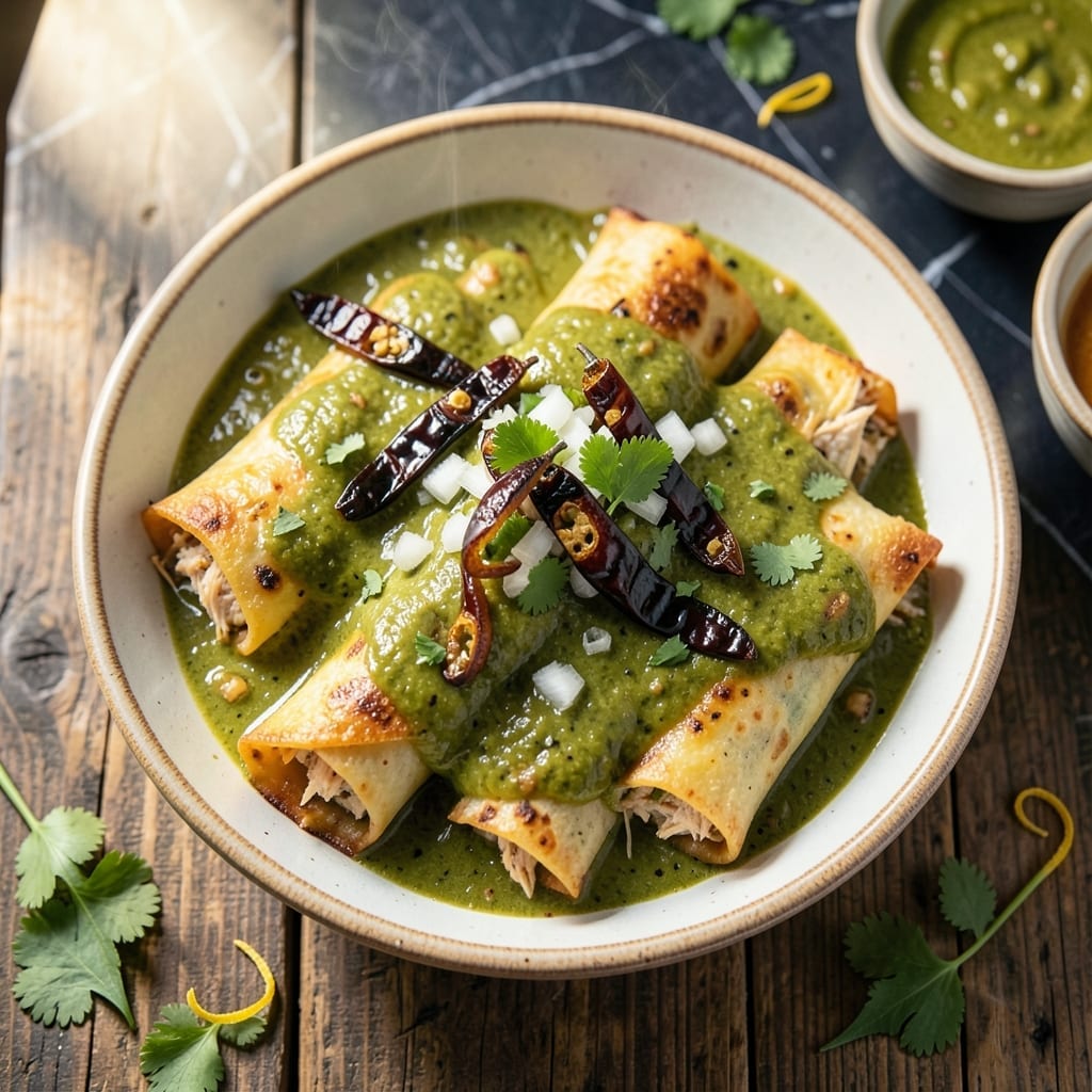 Chicken Enchilada Recipe Green Sauce: Zesty Verde Smothered in Cheese