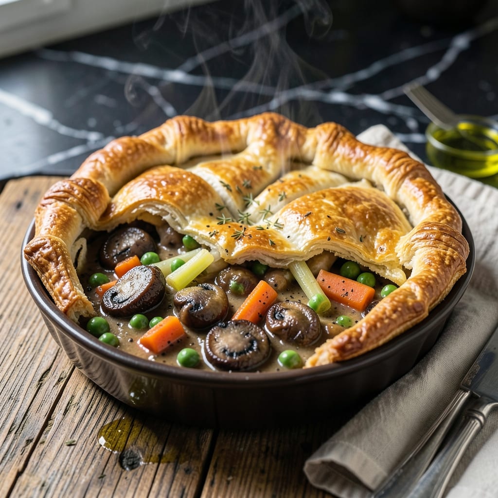 Mushroom Pot Pie Recipe Vegetarian: Flaky Crust With Earthy Filling