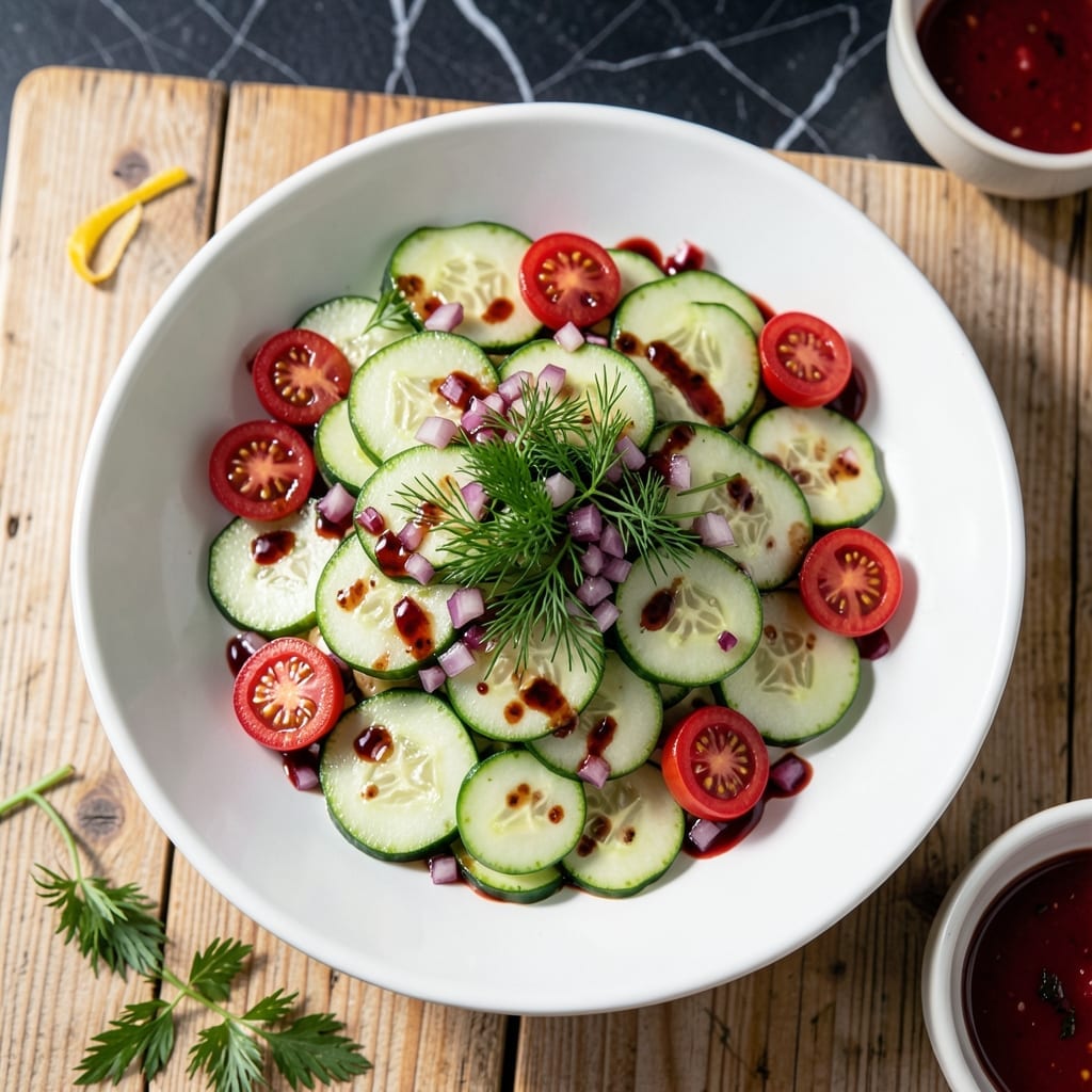 Cucumber Tomato Salad Recipe With Red Wine Vinegar: Tangy Garden Freshness Cucumber Tomato Salad Recipe With Red Wine Vinegar: Tangy Garden Freshness