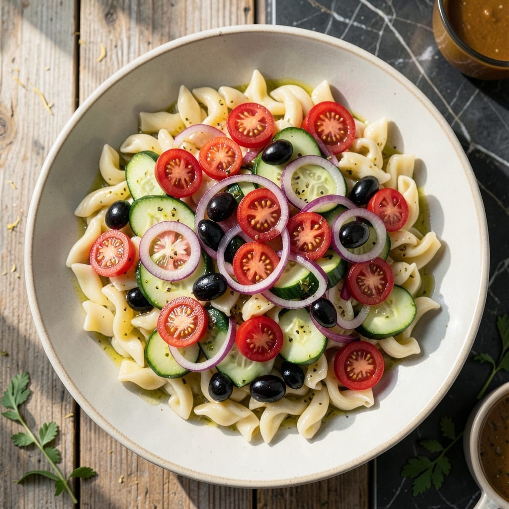 Italian Pasta Salad Recipe No Meat: Vibrant Garden Medley With Zesty Dressing