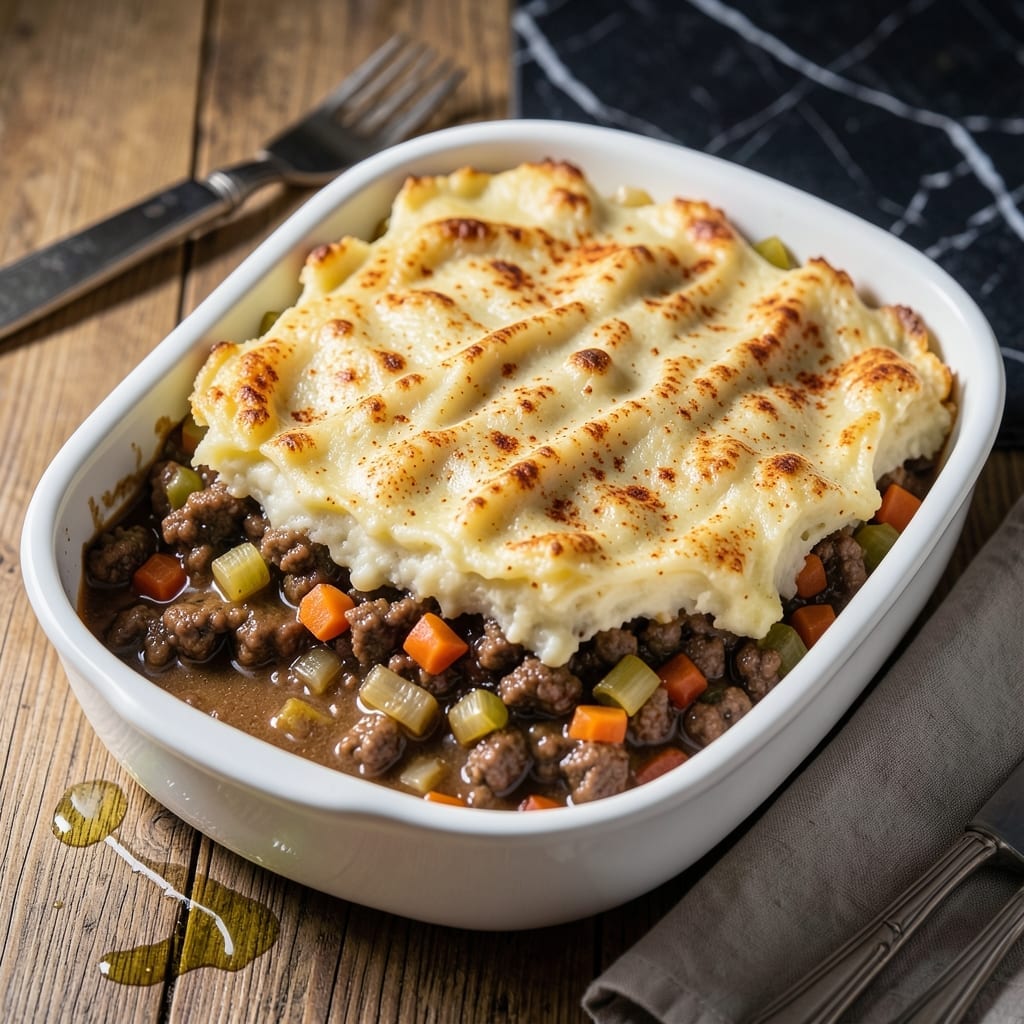 Cottage Pie Recipe No Tomato: Rich Gravy and Flaky Pastry Topping