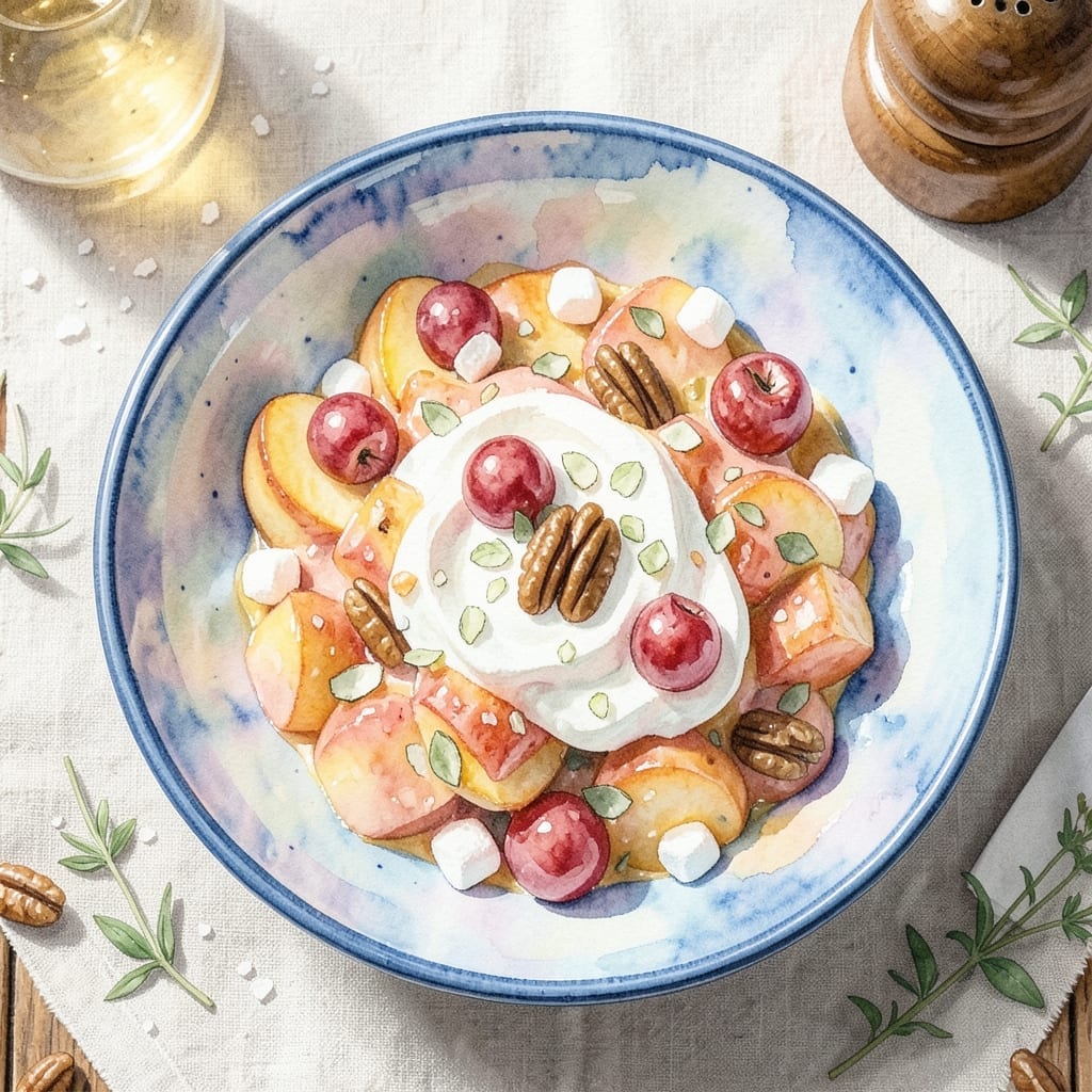 Ambrosia Salad Recipe With Fruit Cocktail and Sour Cream: Retro Creamy Picnic Classic