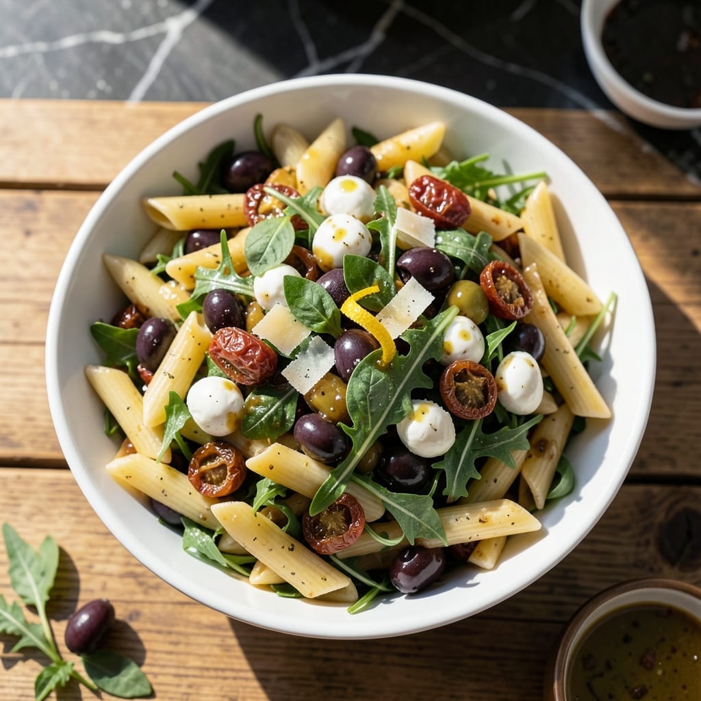 Recipe for Tuscan Pasta Salad: Sun-Dried Tomato and Olive Medley
