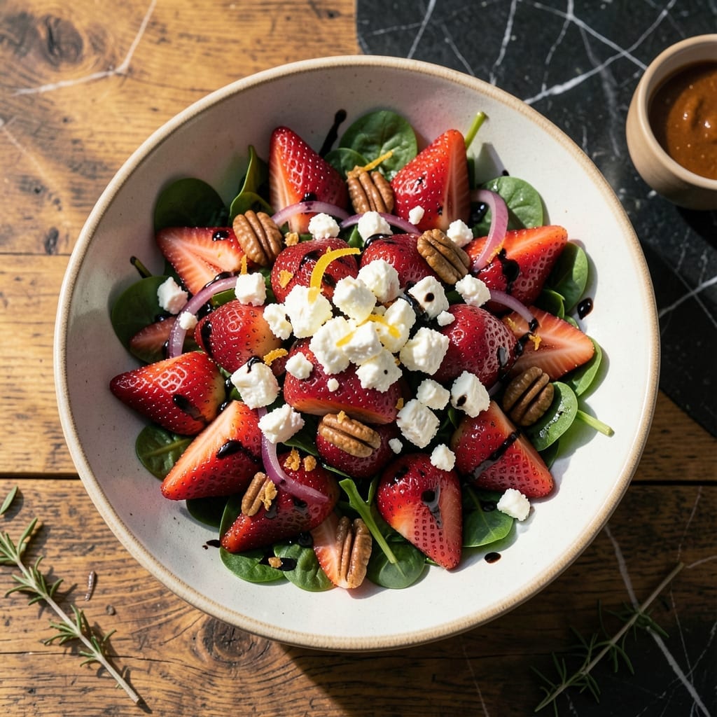 Recipe for Strawberry Salad With Feta Cheese: Sweet-Tart Berries Meet Briny Bite