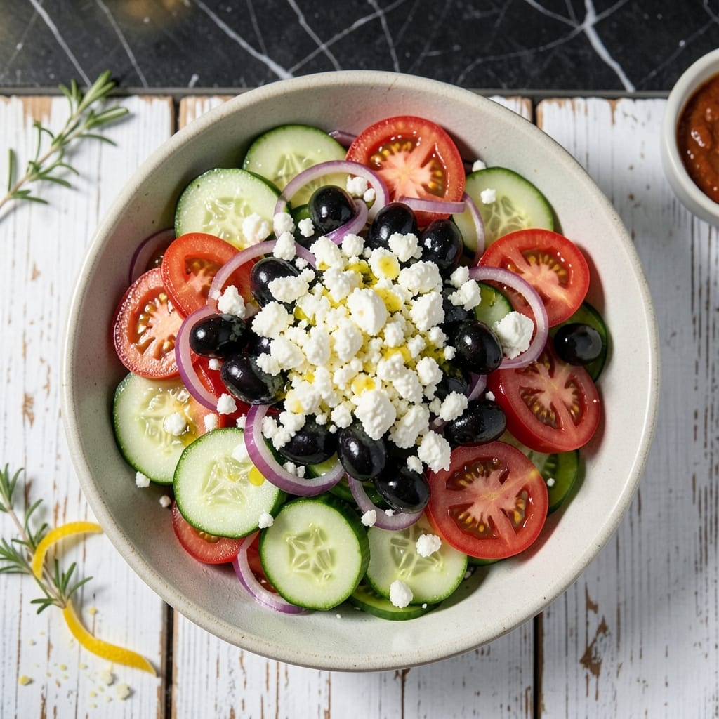 Greek Salad Recipe Ingredients: Fresh Mediterranean Crunch in Minutes