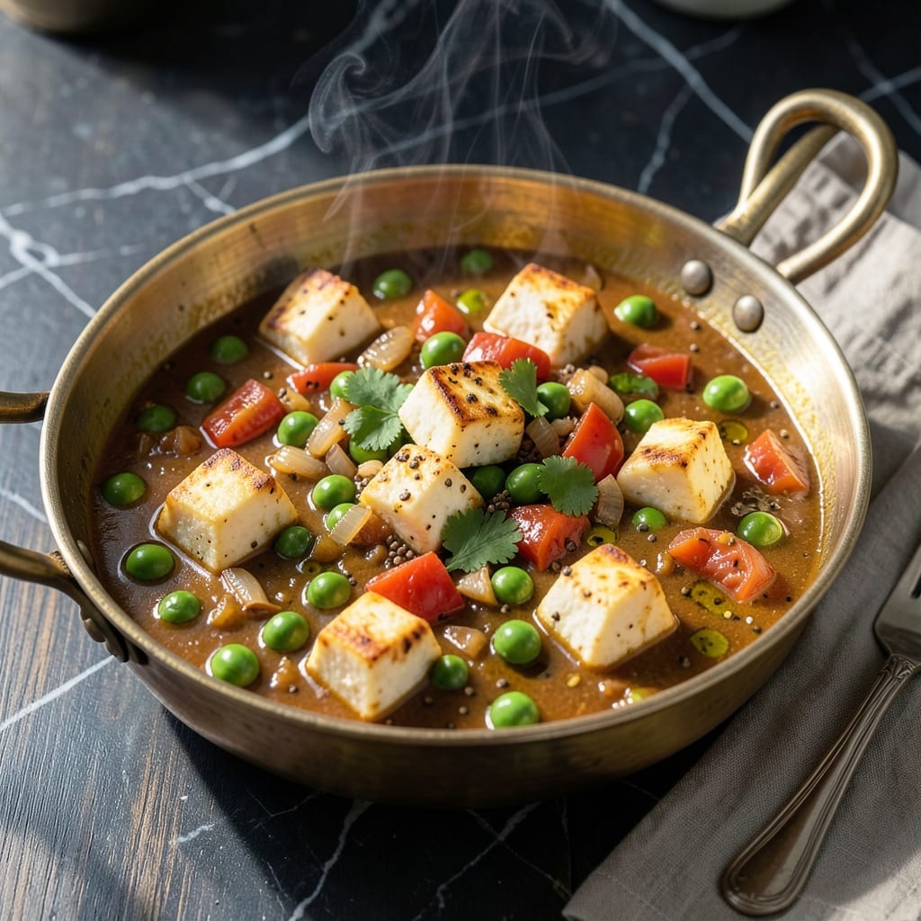 Recipe for Paneer Mutter: Spiced Cottage Cheese and Peas in Aromatic Gravy