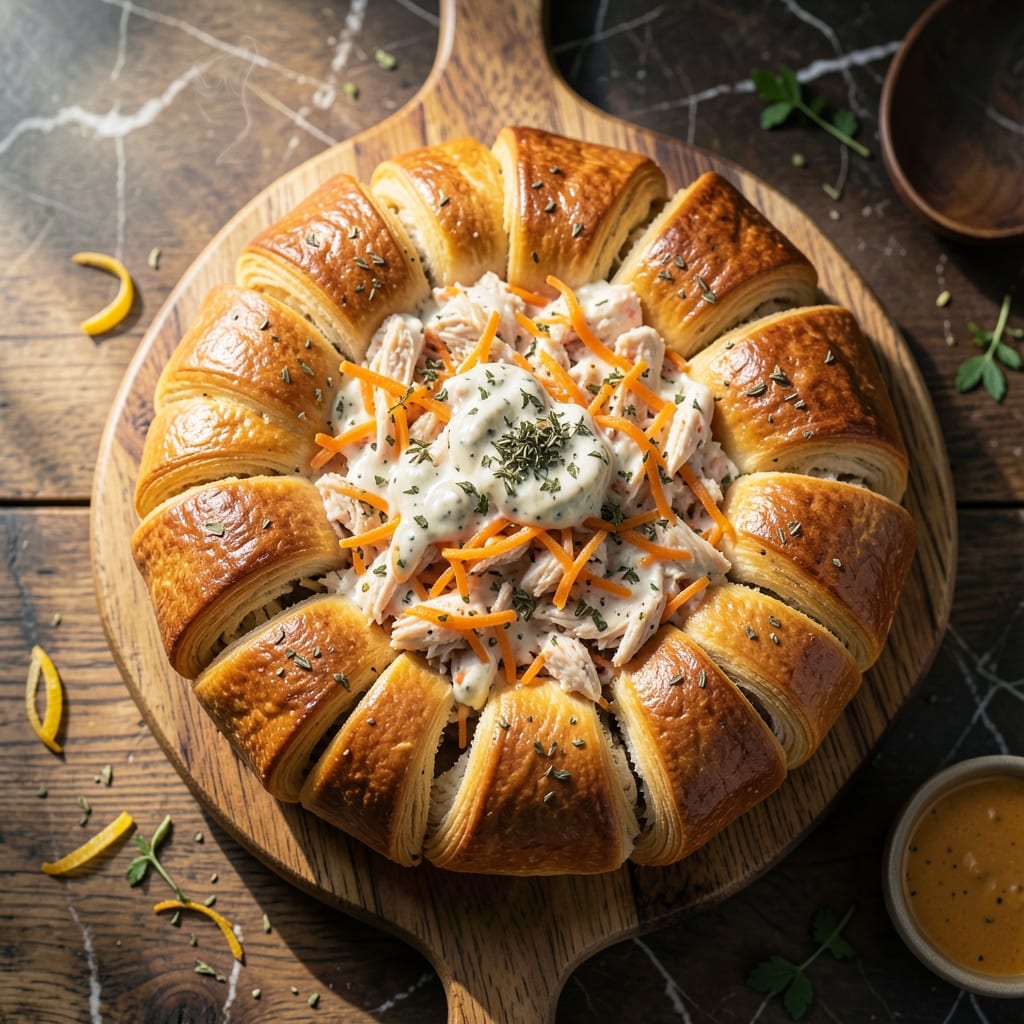 Pampered Chef Chicken Ring Recipe With Crescent Rolls: Cheesy Party Centerpiece