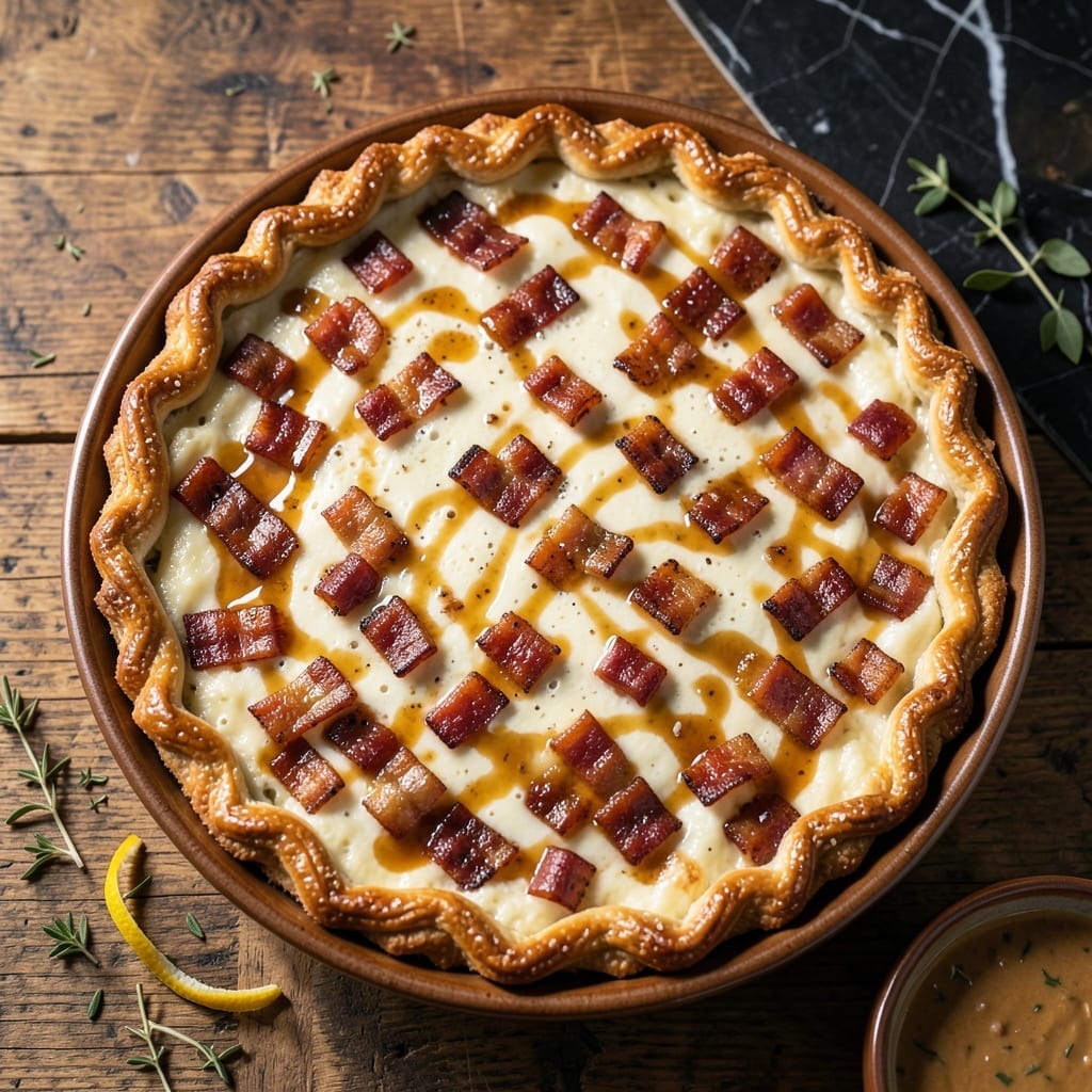 Kentucky Bacon Pie Recipe With Pretzel Crust: Salty-Sweet Savory Decadence